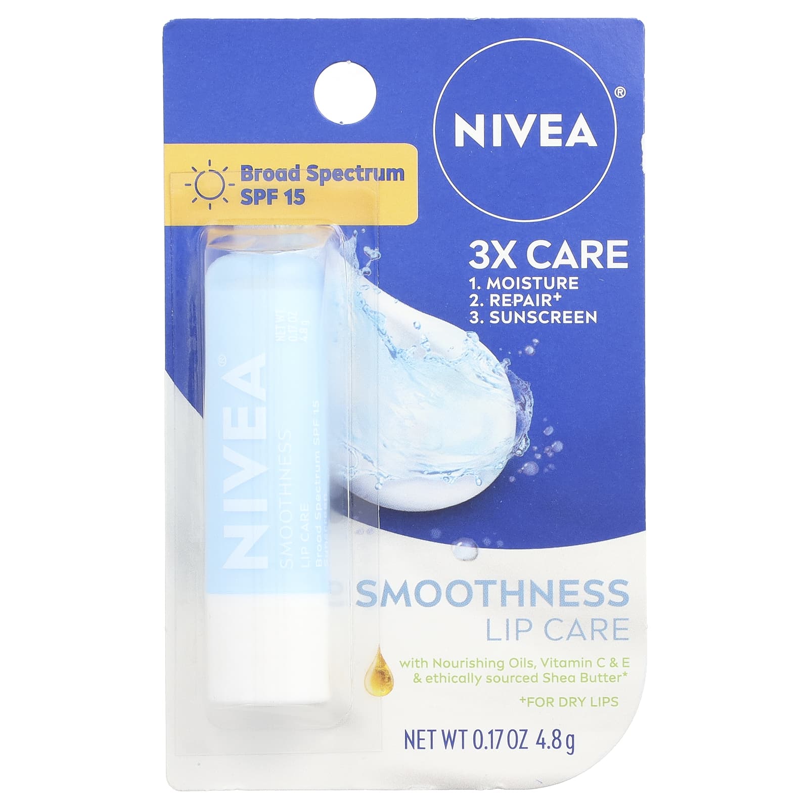 Nivea, Smoothness Lip Care, SPF 15, 0.17 oz (4.8 g)