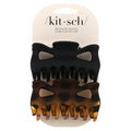 Kitsch, Large Claw Clips, Black & Tort, 2pc Set