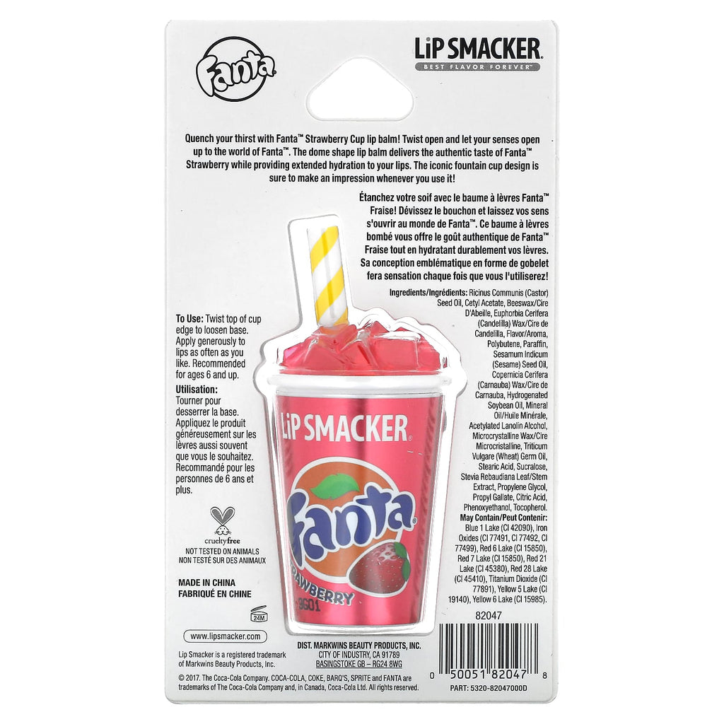 Lip Smacker, Fanta, Lip Balm, Strawberry, 0.26 oz (7.4 g)
