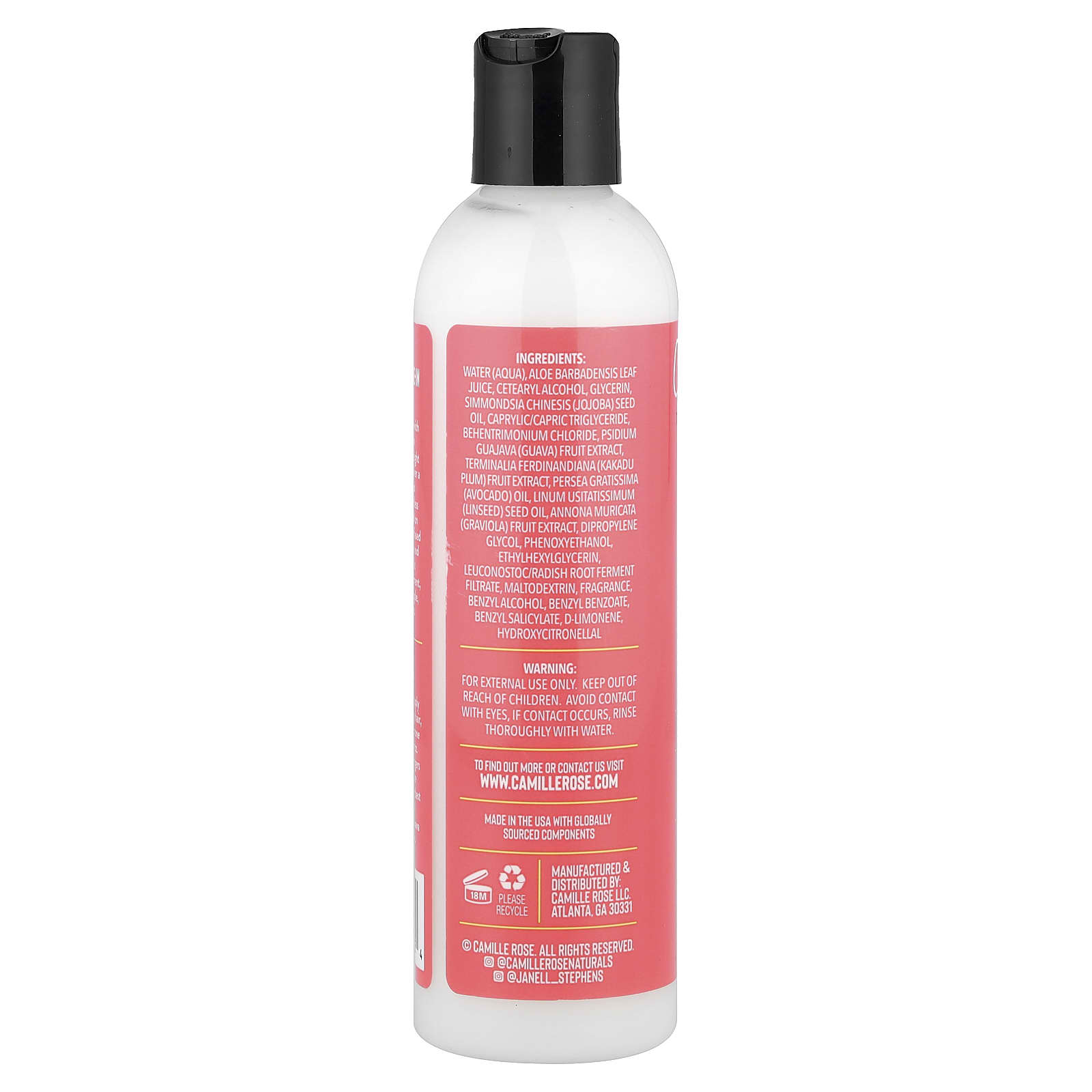 Camille Rose, Guava Slip Detangling, Leave-In Conditioner, For All Textures, 8 fl oz (236 ml)