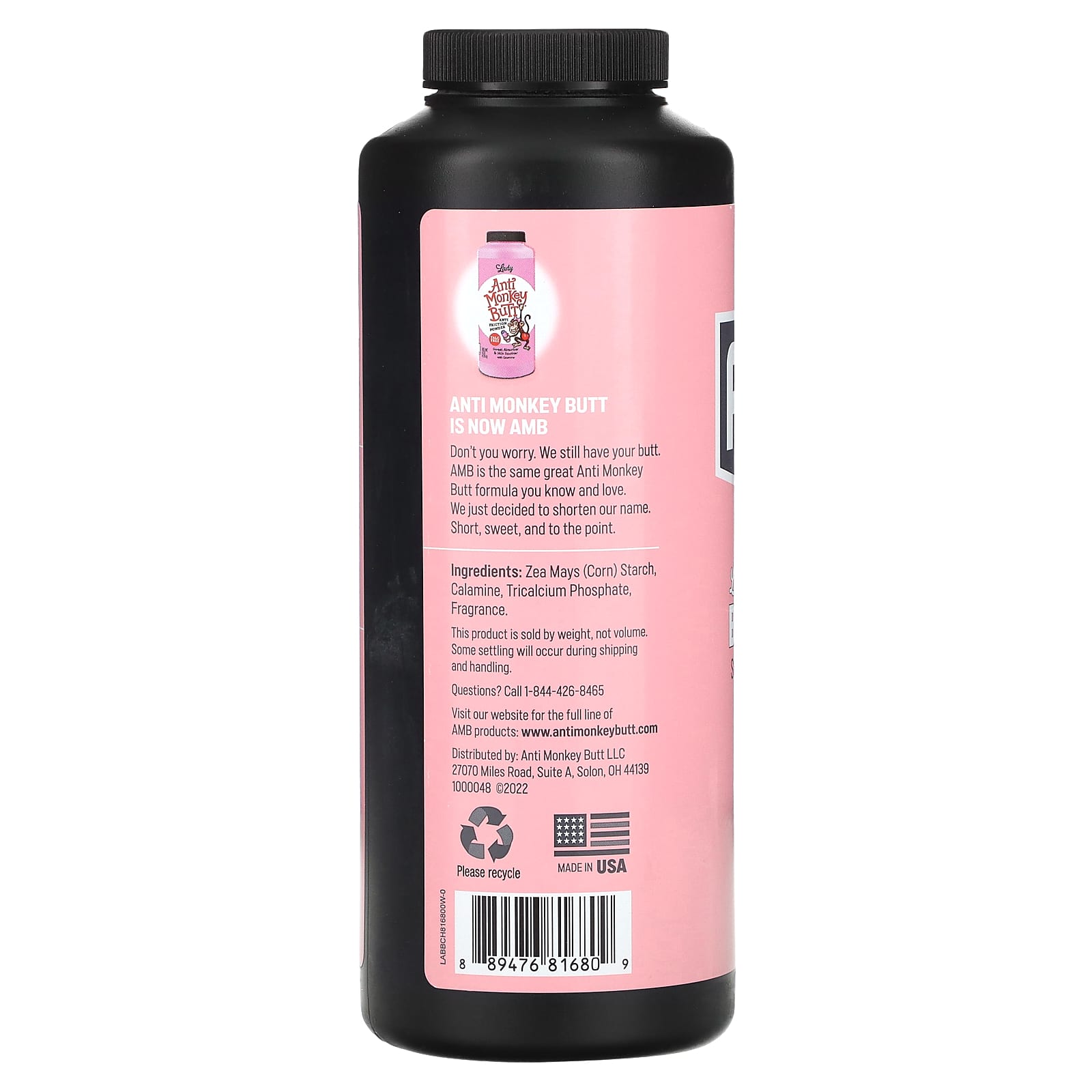 Anti Monkey Butt, Lady Anti Friction Body Powder, 8 oz (227 g)