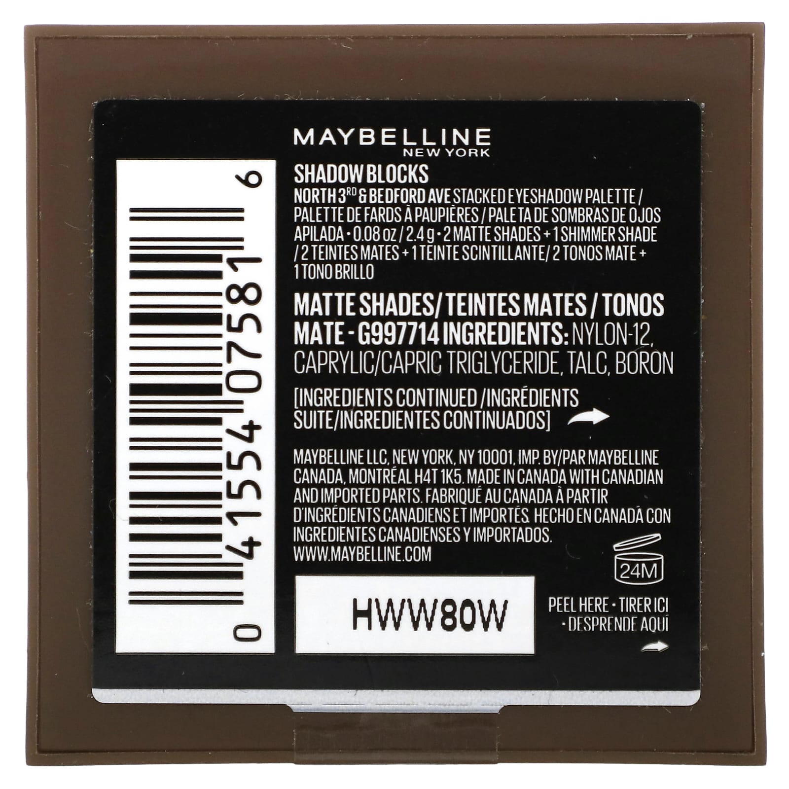 Maybelline, Shadow Blocks, 30 North 3rd & Bedford Ave, 0.08 oz (2.4 g)
