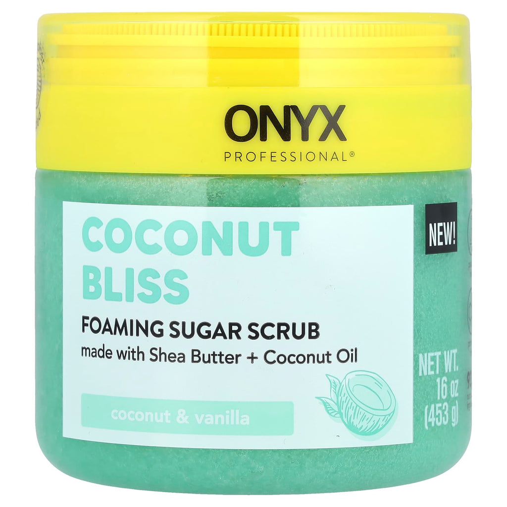 Onyx Professional, Coconut Bliss, Foaming Sugar Scrub, Coconut & Vanilla, 16 oz (453 g)