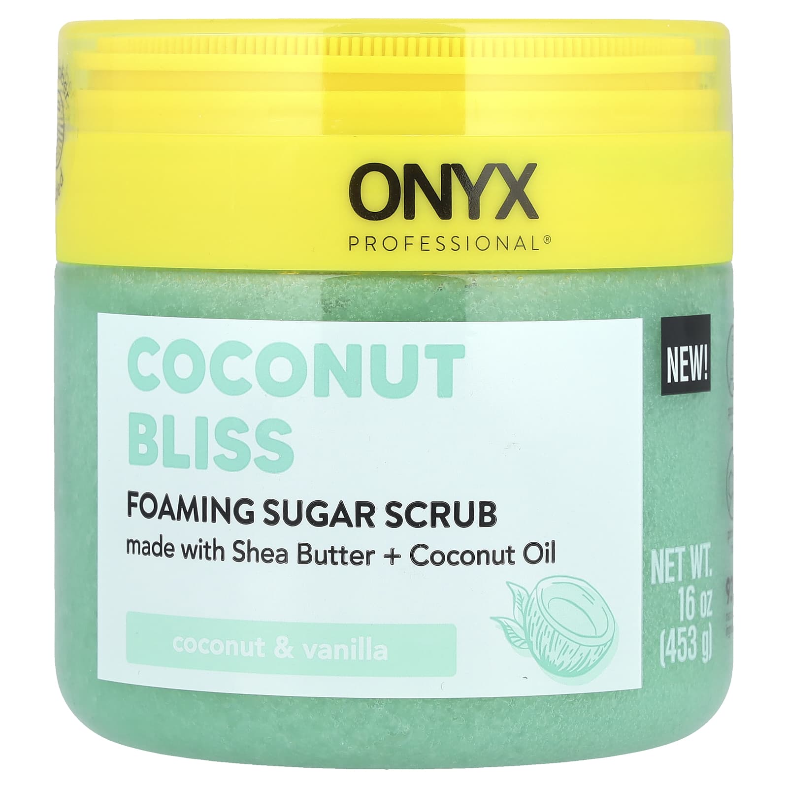 Onyx Professional, Coconut Bliss, Foaming Sugar Scrub, Coconut & Vanilla, 16 oz (453 g)