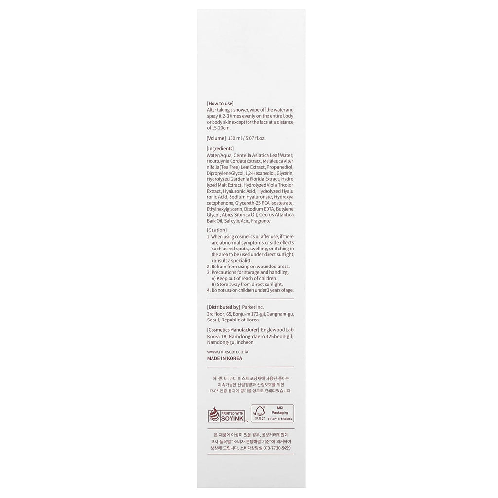Mixsoon, H.C.T. Body Mist, 5.07 fl oz (150 ml)