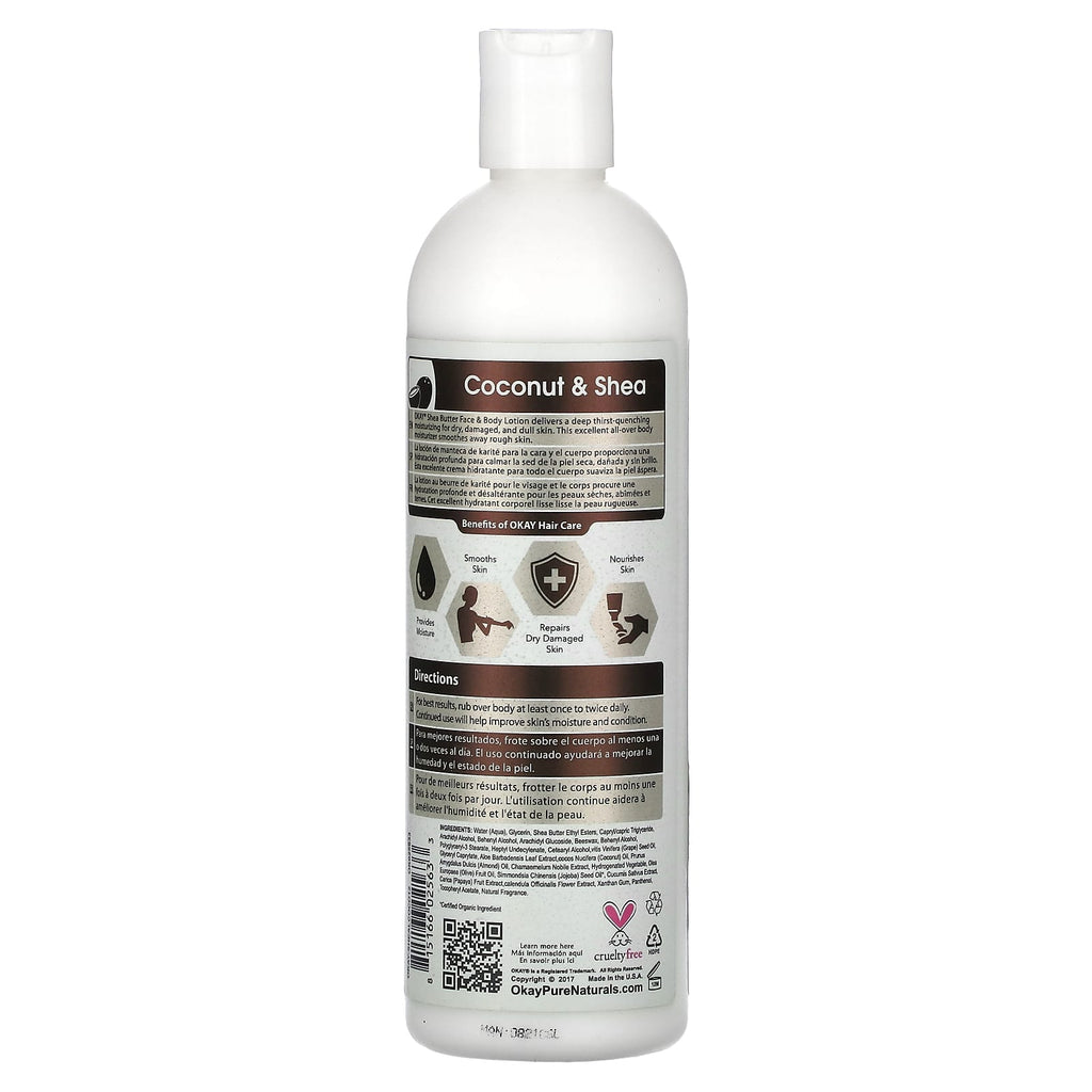 Okay Pure Naturals, Hand & Body Lotion, Coconut & Shea, 12 fl oz (355 ml)