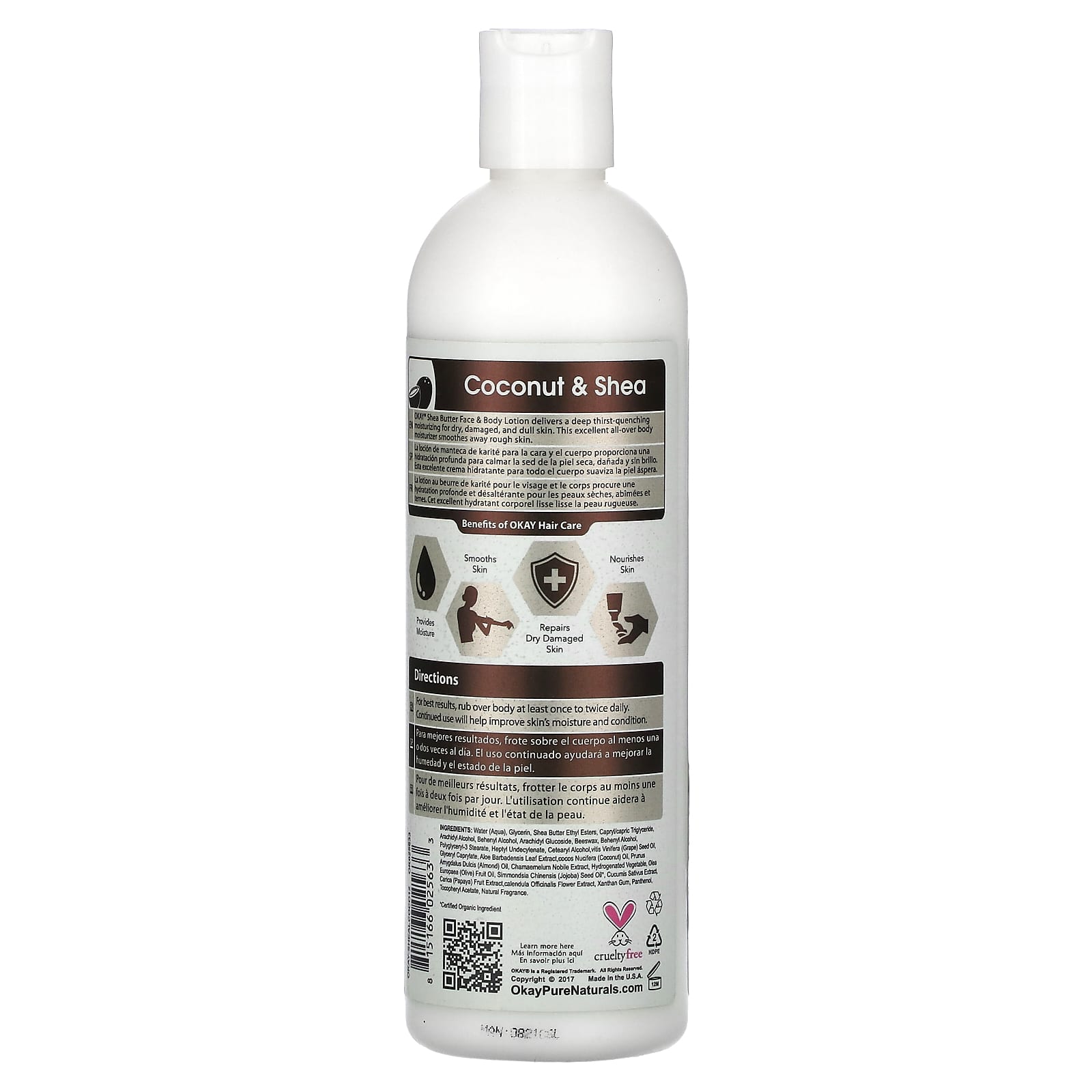 Okay Pure Naturals, Hand & Body Lotion, Coconut & Shea, 12 fl oz (355 ml)