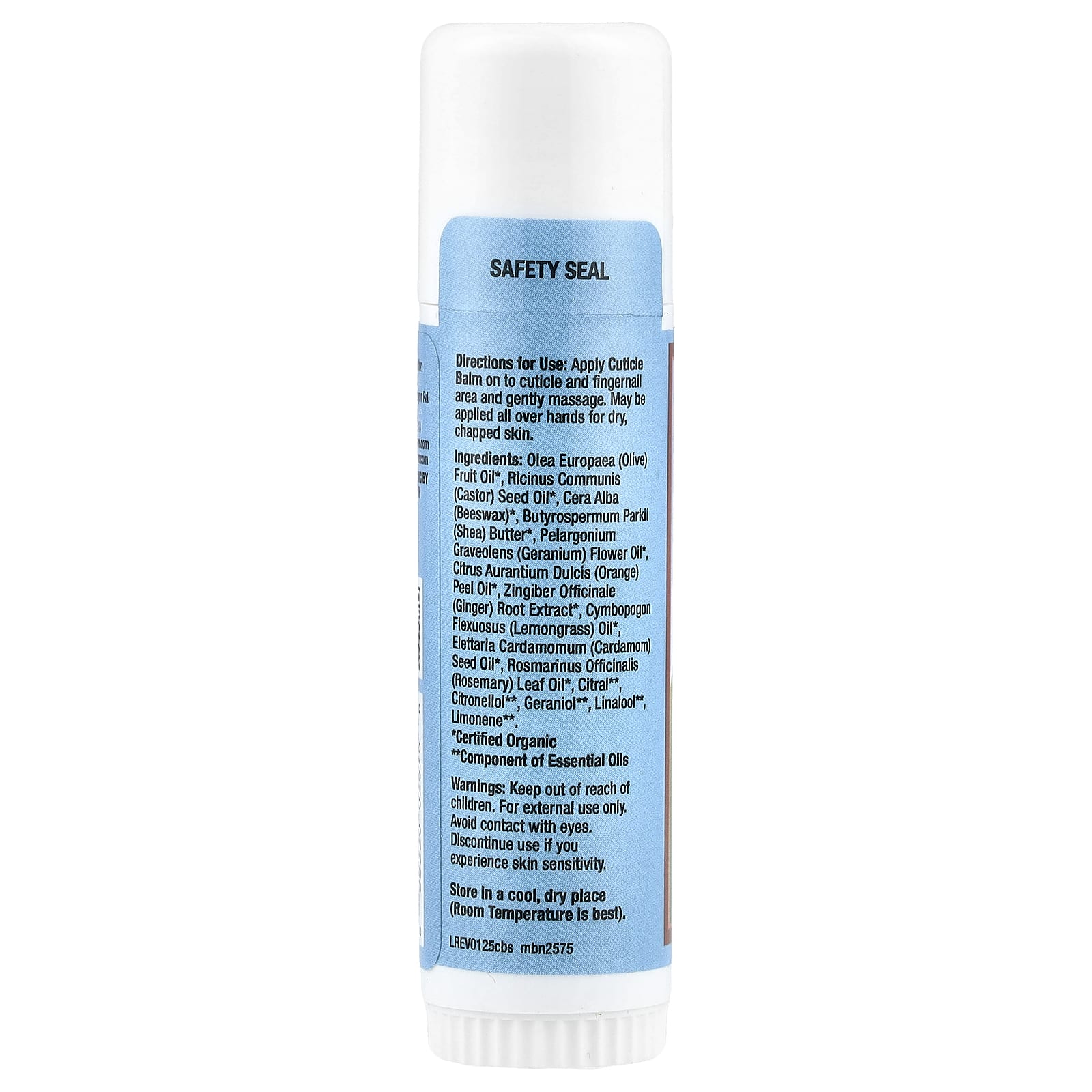 Mild By Nature, Sierra Bees™, Cuticle Care Balm Stick, Geranium, Orange & Lemongrass, 0.6 oz (17 g)