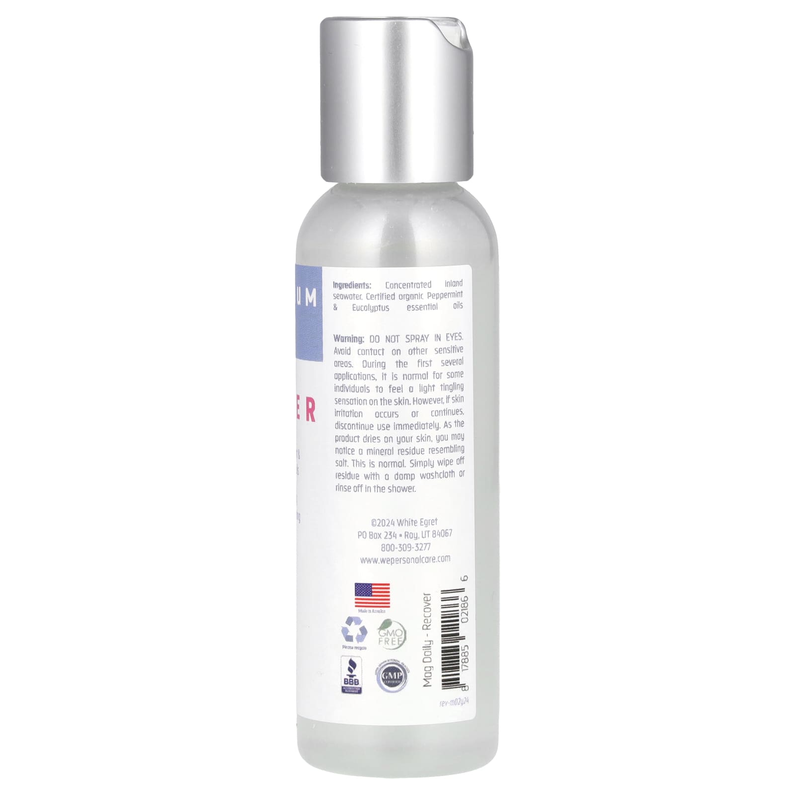 White Egret, Magnesium Daily, Recover, 2 fl oz (59 ml)