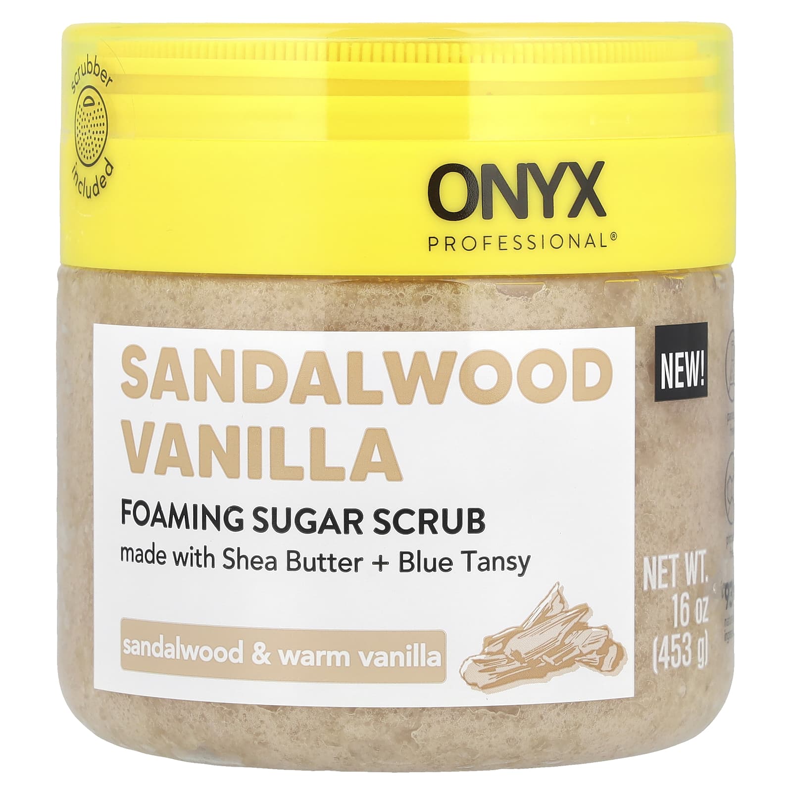 Onyx Professional, Sandalwood Vanilla, Foaming Sugar Scrub, Sandalwood & Warm Vanilla, 16 oz (453 g)