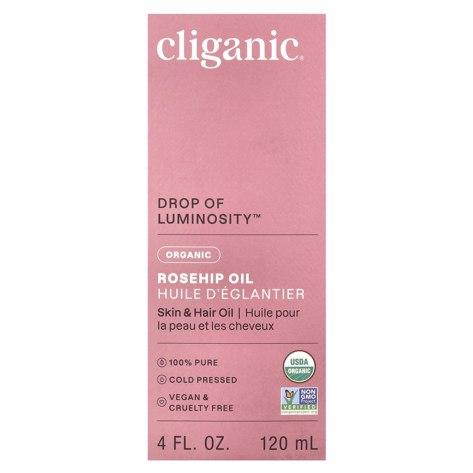Cliganic, Organic Rosehip Oil, 4 fl oz (120 ml)