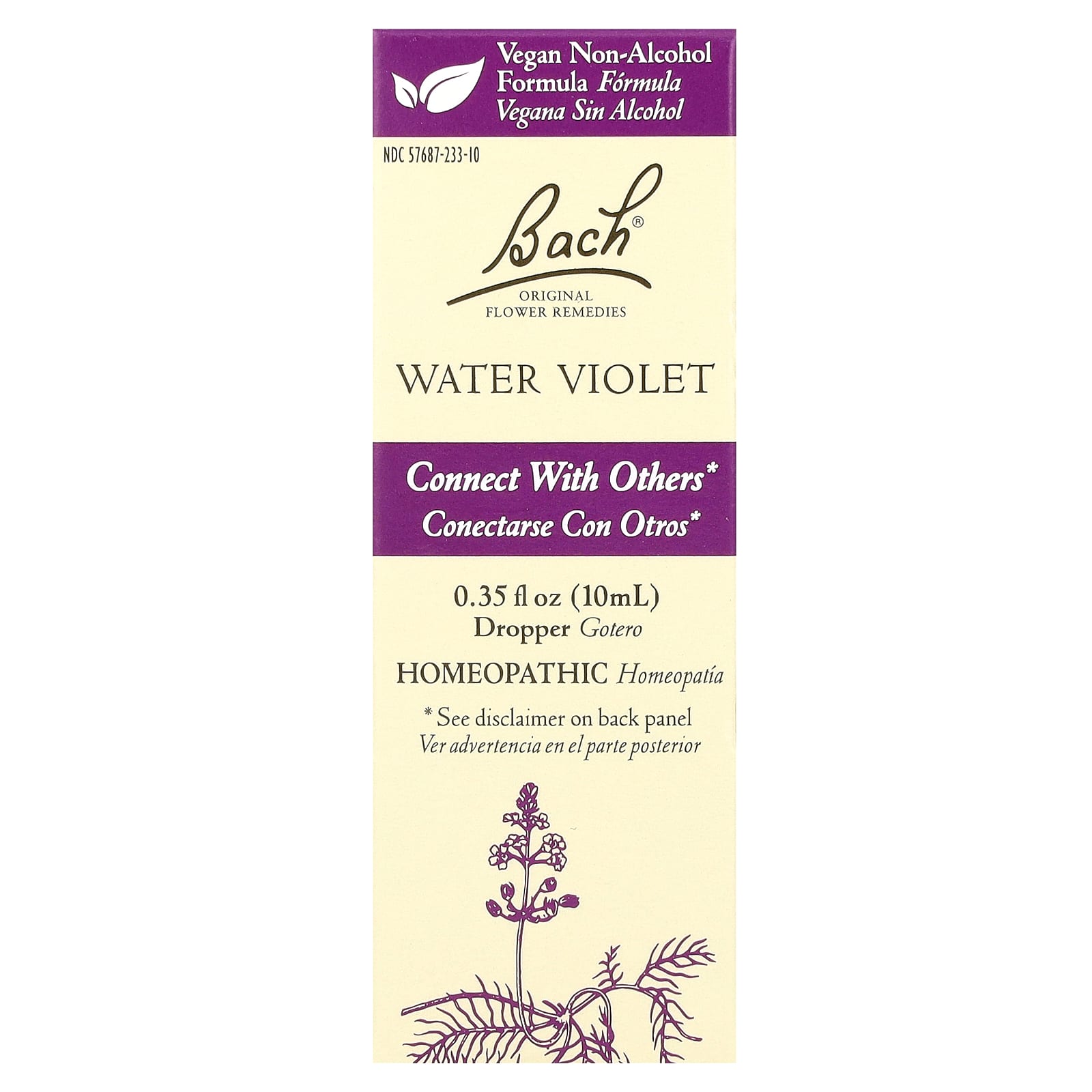 Bach, Original Flower Remedies, Water Violet, 0.35 fl oz (10 ml)