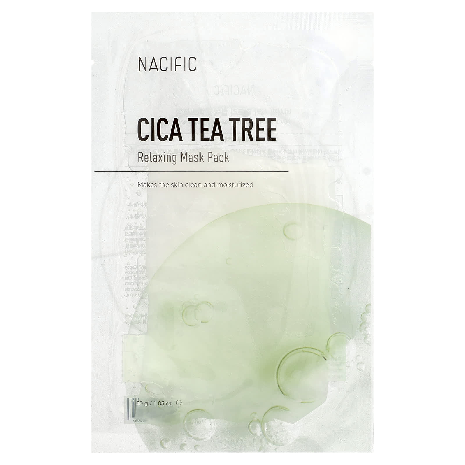 Nacific, Cica Tea Tree Relaxing Beauty Mask Pack, 1 Sheet Mask, 1.05 oz (30 g)