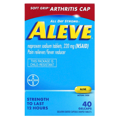 Aleve, Naproxen Sodium Tablets, 220 mg, 40 Gelcaps