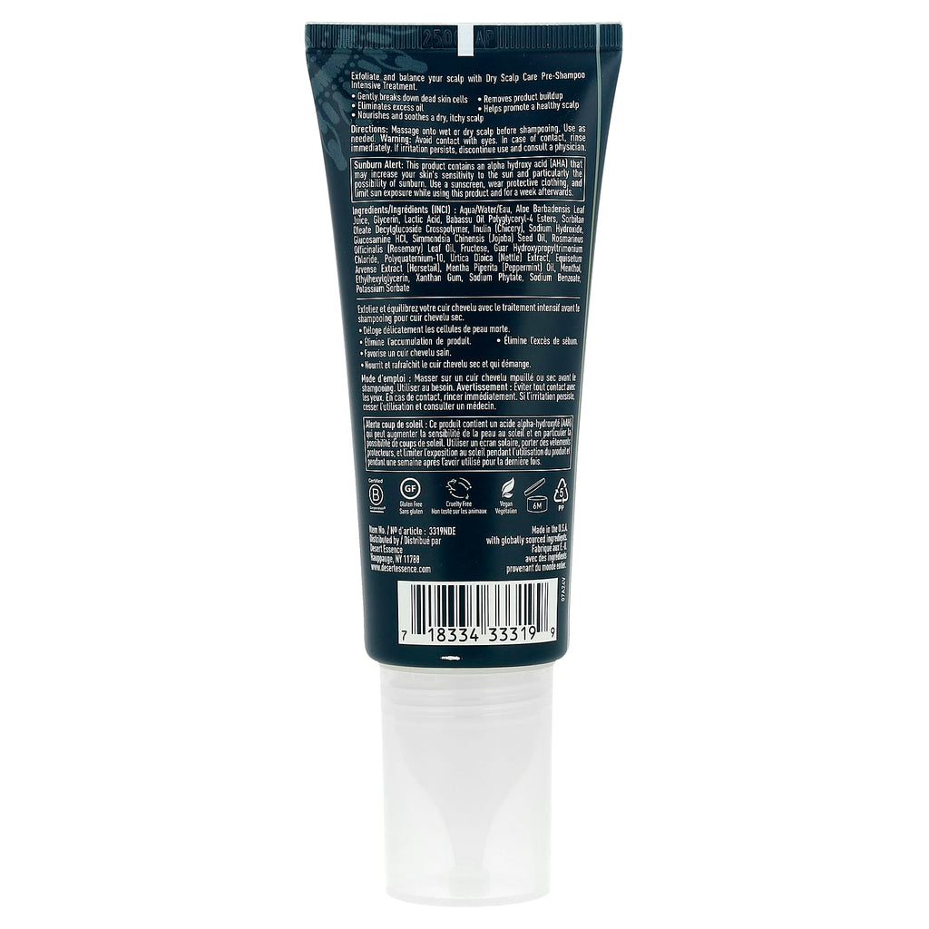 Desert Essence, Dry Scalp Care, Pre-Shampoo Intensive Treatment, 3.4 fl oz (100 ml)