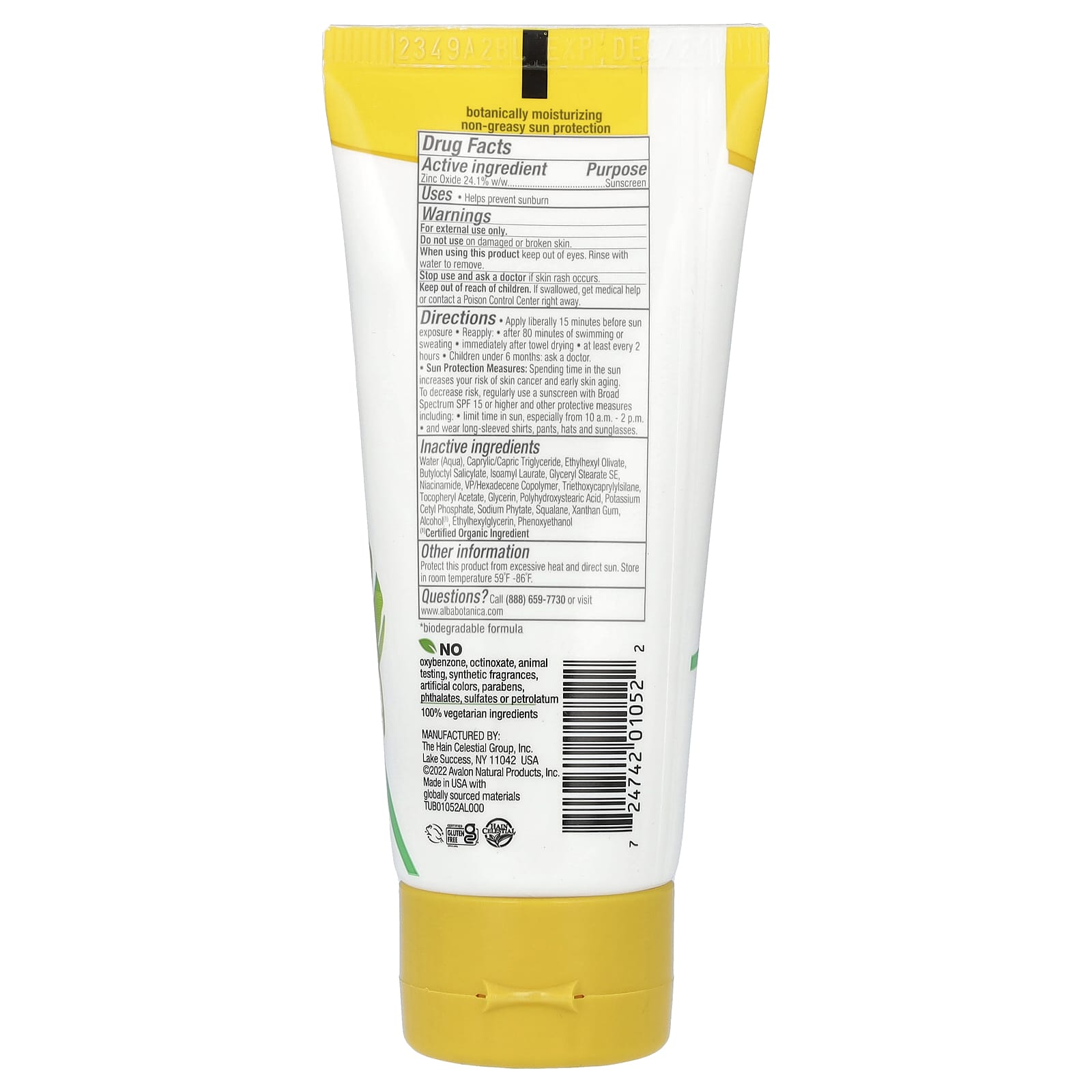 Alba Botanica, Sheer Mineral Face Sunscreen Lotion, SPF 50, Fragrance Free, 2 fl oz (59 ml)