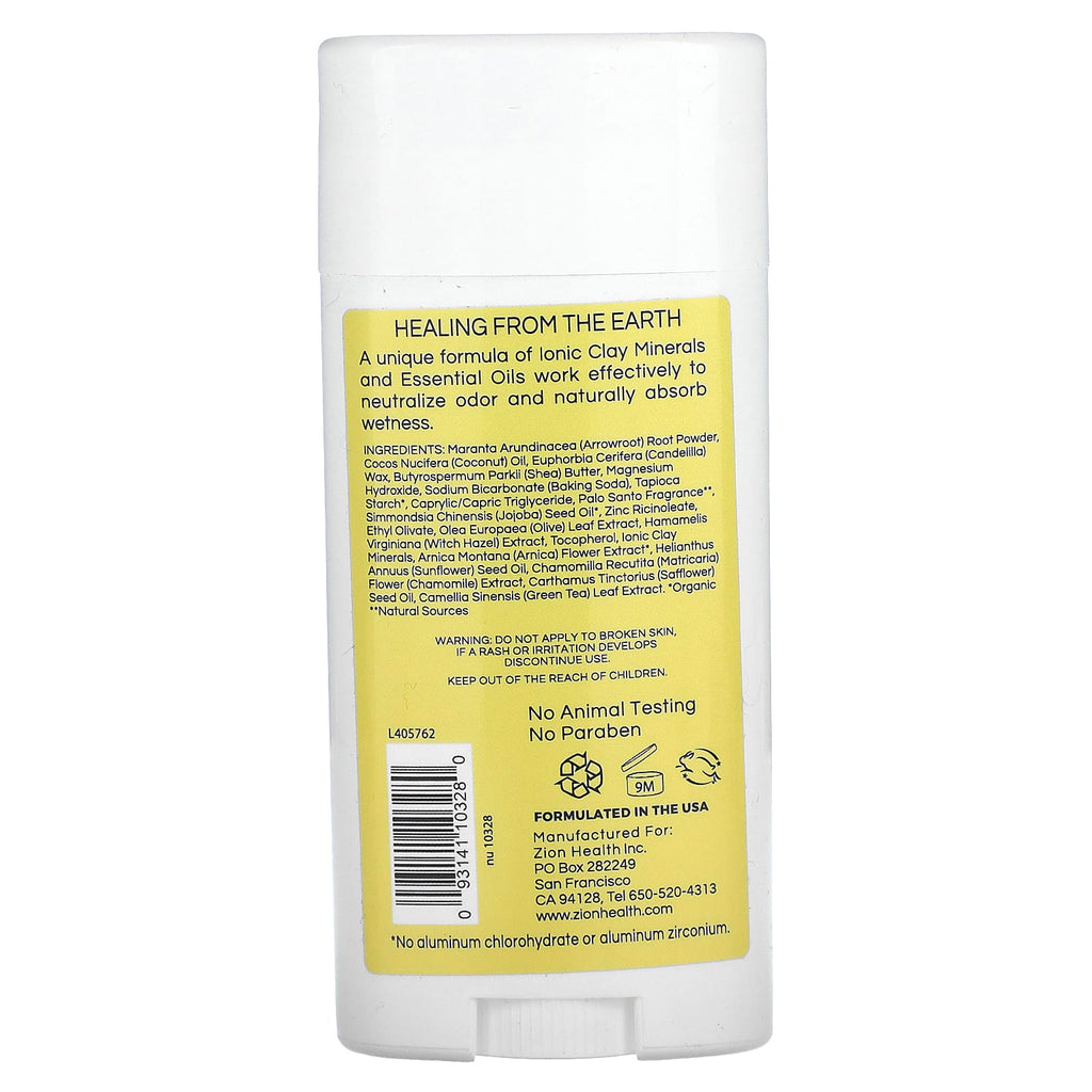 Zion Health, Bold, Claydry Deodorant, Palo Santo, 2.8 oz (80 g)