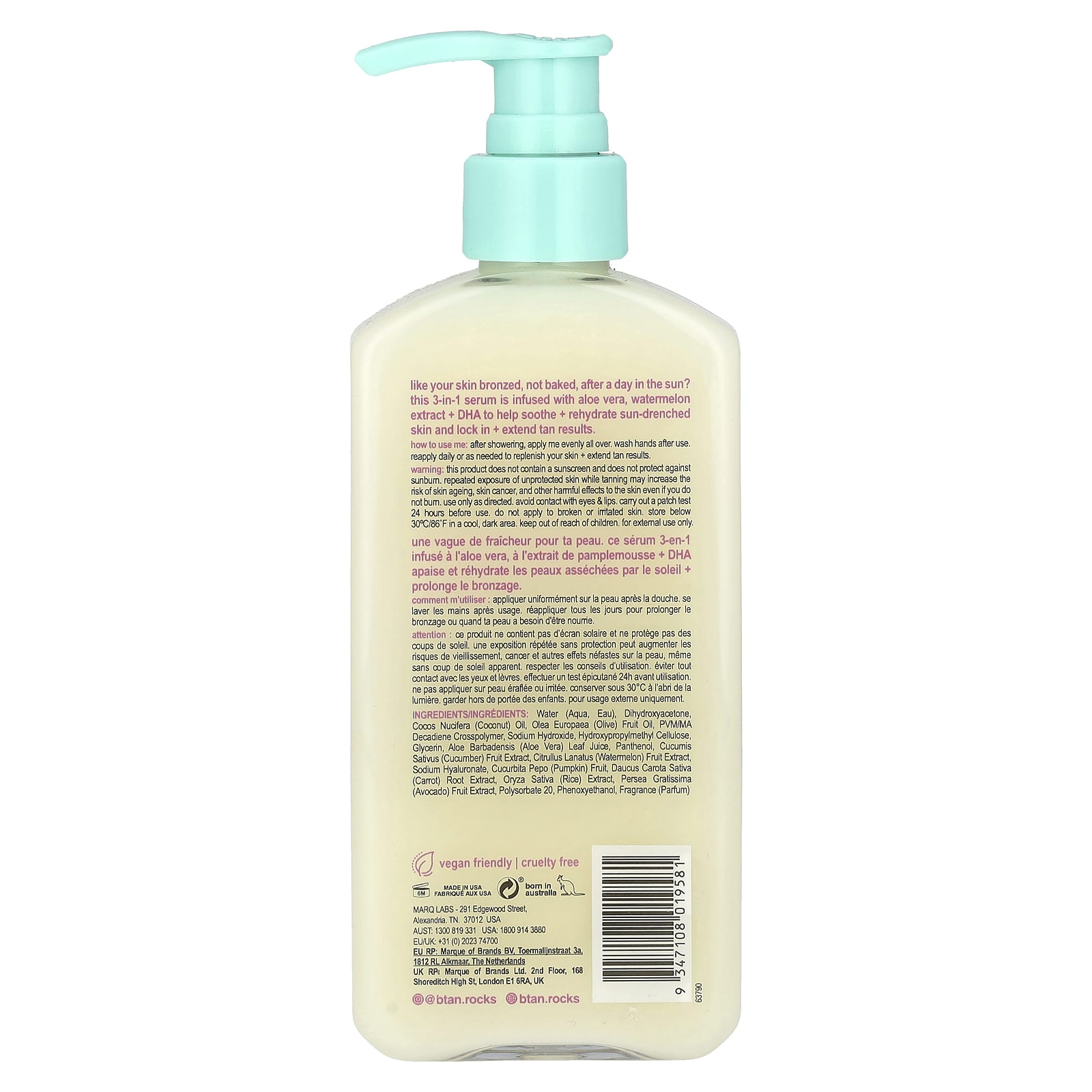 b.tan, Bronzed Not Baked, Tan Boosting, 3-in-1 Hydra Serum , 8 fl oz (237 ml)