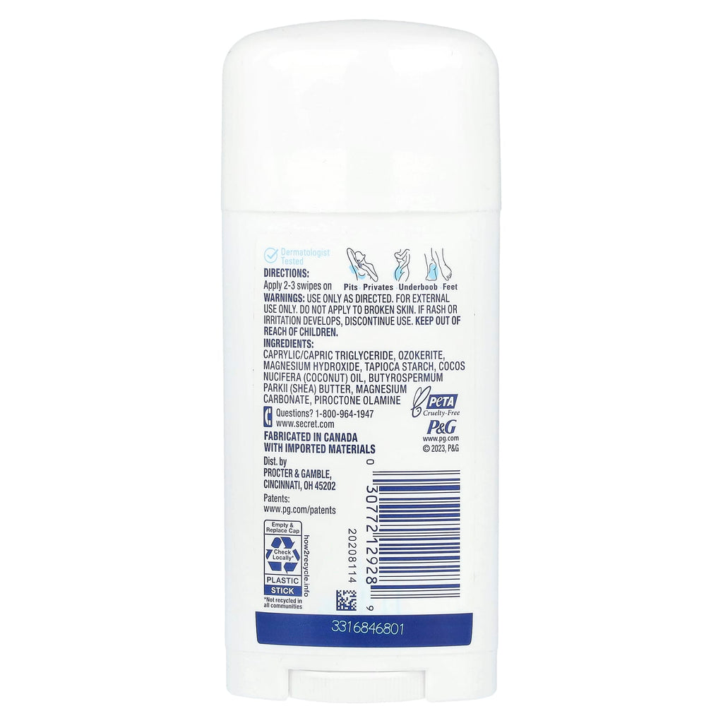 Secret, Whole Body Deodorant, Aluminum Free Dry Solid, Unscented , 2.4 oz (68 g)