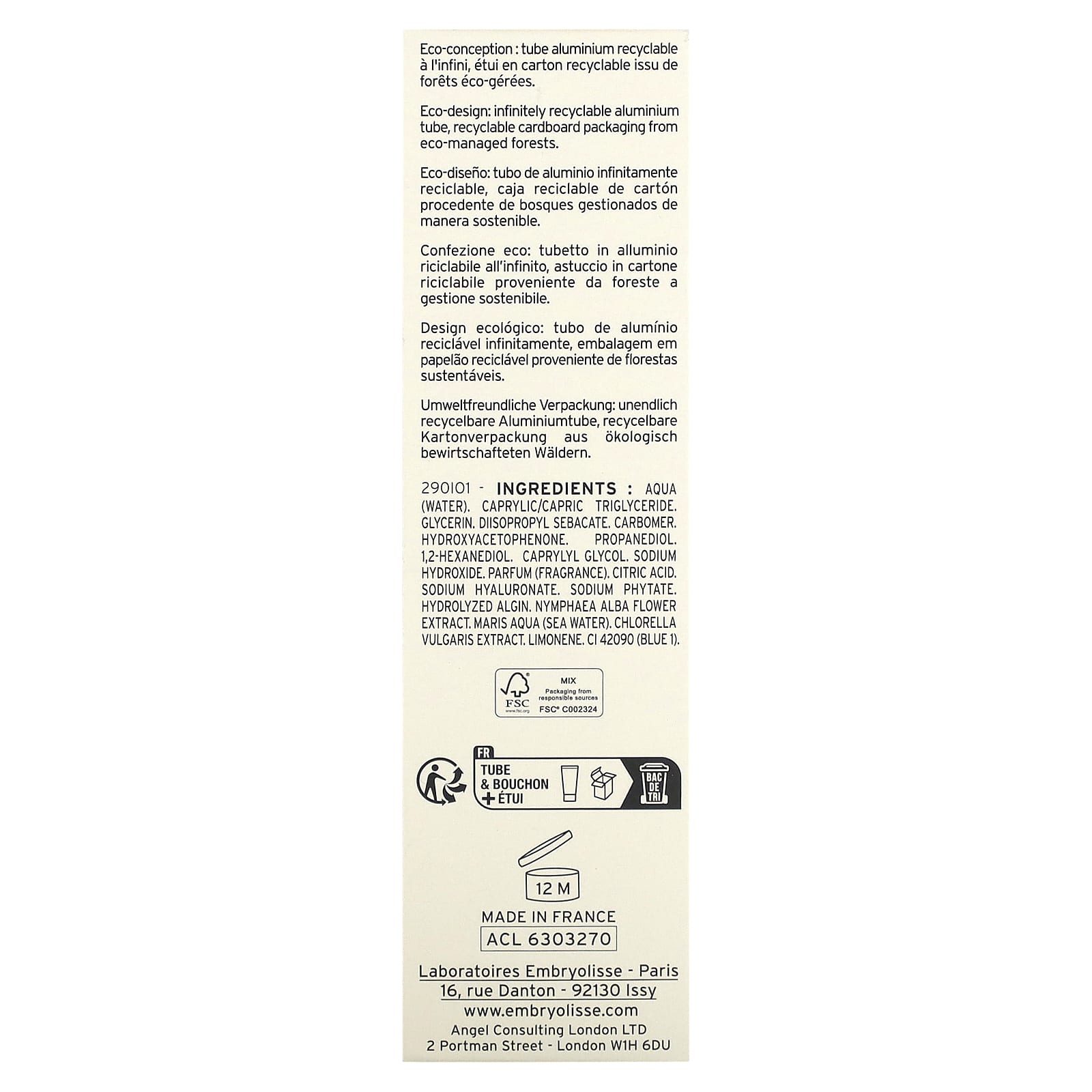 Embryolisse, Intense Moisturizing Beauty Mask, 1.69 fl oz (50 ml)