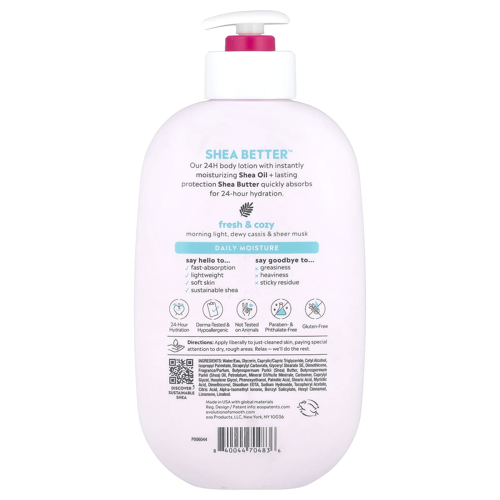 EOS, Shea Better™, 24H Moisture Body Lotion, Fresh & Cozy, 16 fl oz (473 ml)