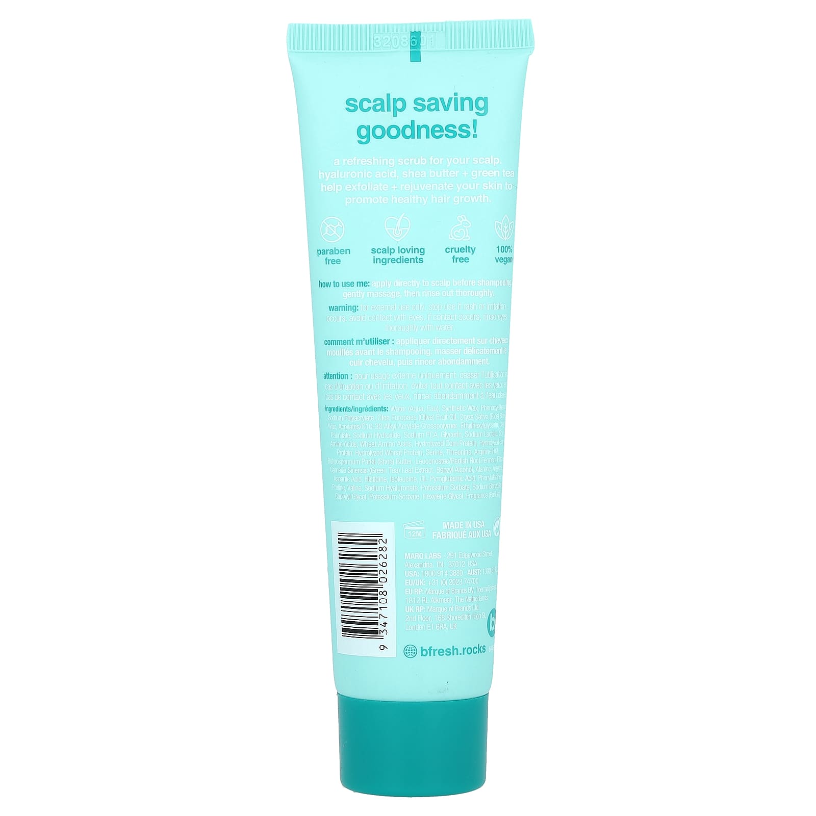 b.fresh, Clarifying Scalp Scrub, Wild Waterlily, 3.3 fl oz (100 ml)