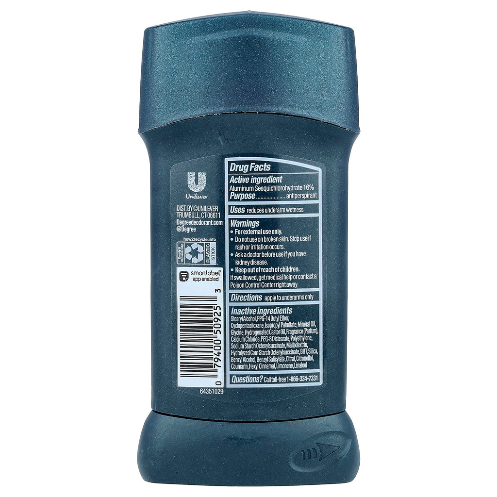 Degree, Advanced, 72H Body Heat Activated™, Antiperspirant Deodorant, Deep Cedar & Lavender, 2.7 oz (76 g)