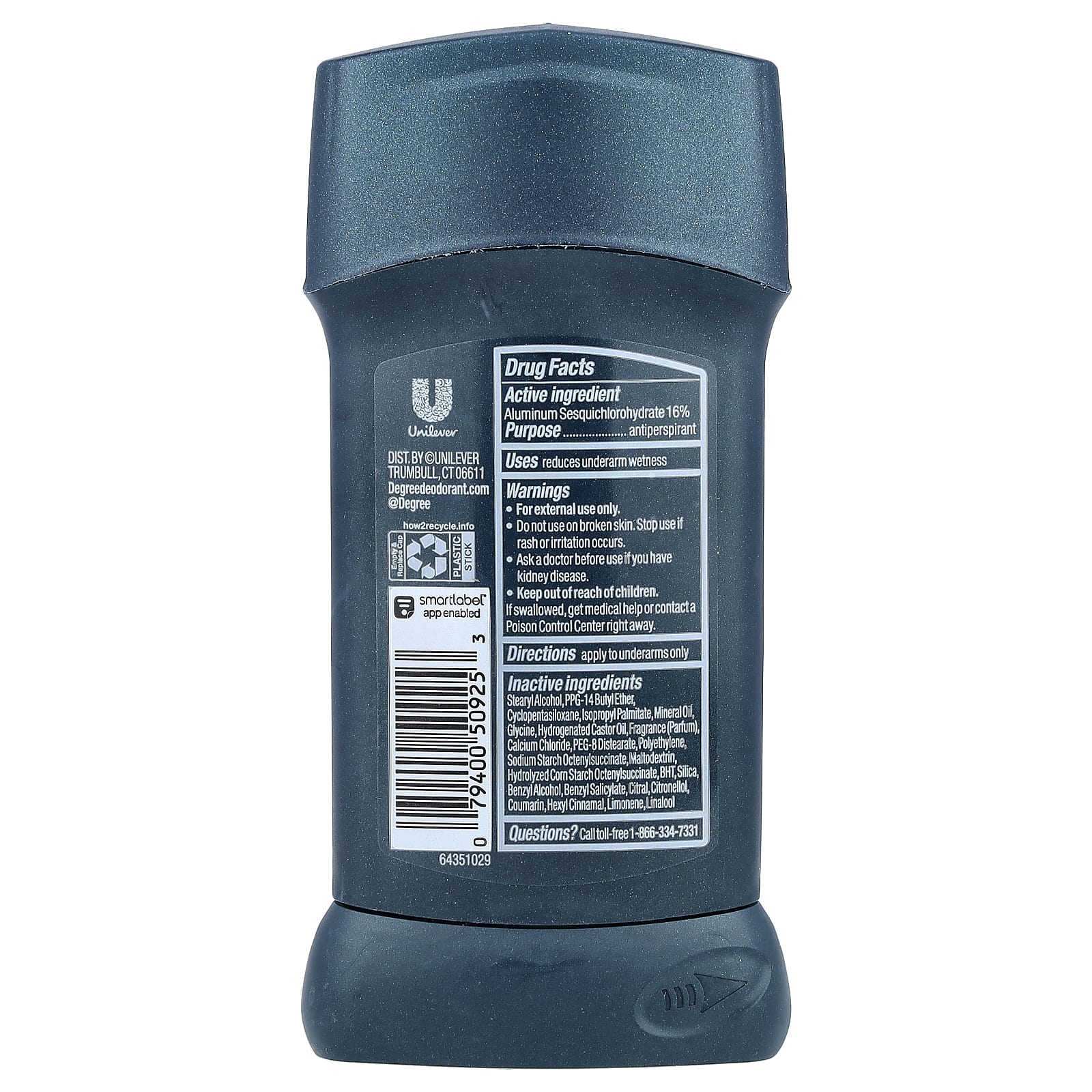 Degree, Advanced, 72H Body Heat Activated™, Antiperspirant Deodorant, Deep Cedar & Lavender, 2.7 oz (76 g)