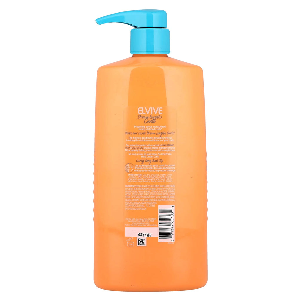 L'Oréal, Elvive, Dream Lengths Curls, Moisture Seal Conditioner, Wavy To Curly Hair , 28 fl oz (828 ml)