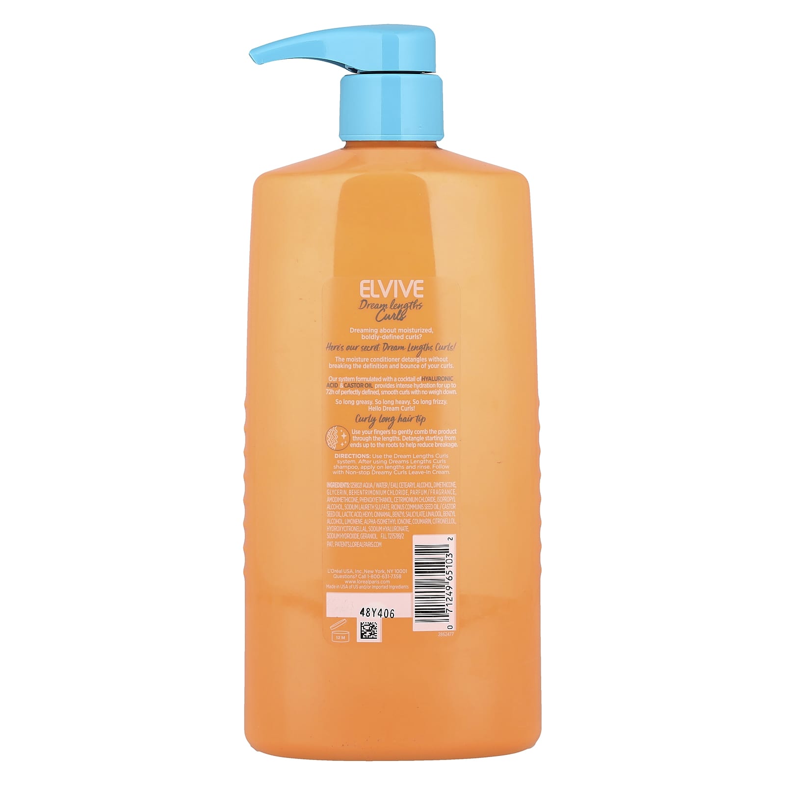 L'Oréal, Elvive, Dream Lengths Curls, Moisture Seal Conditioner, Wavy To Curly Hair , 28 fl oz (828 ml)