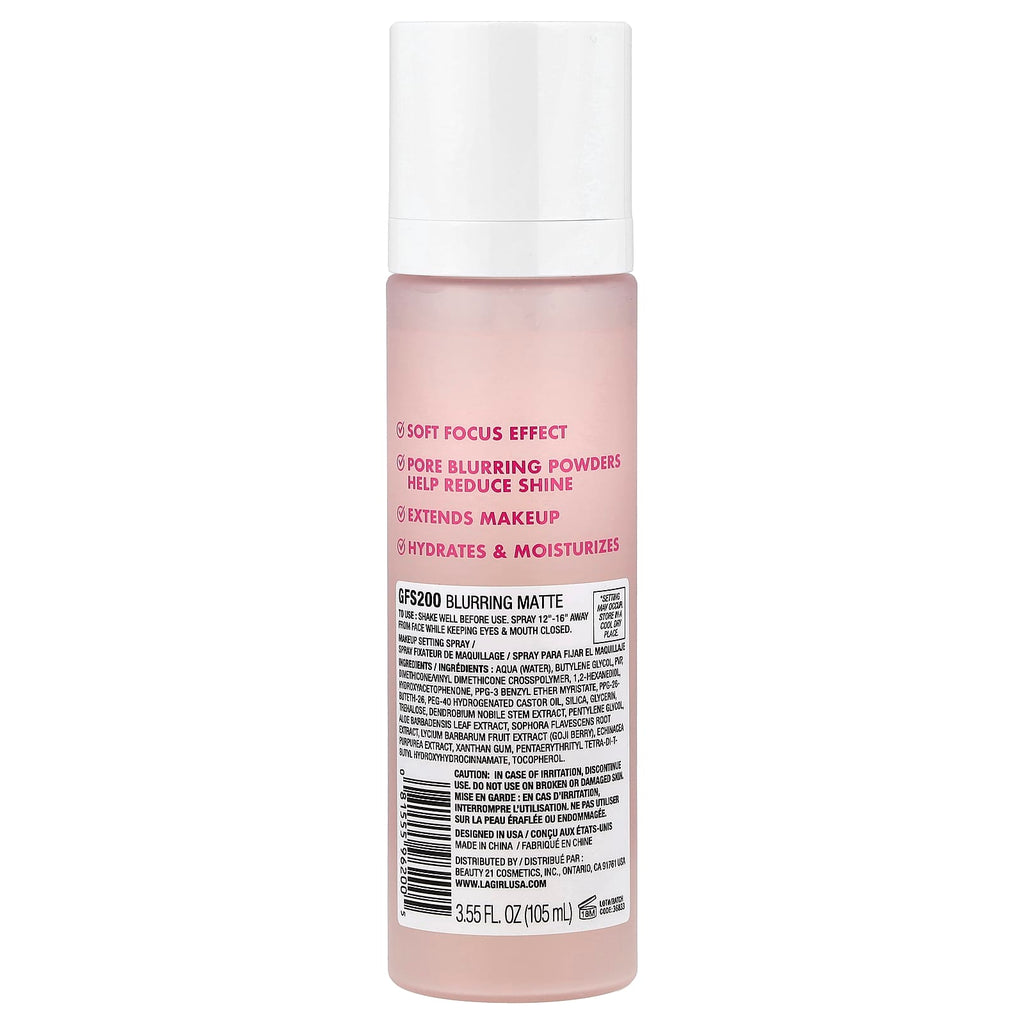 L.A. Girl, Pro Perfect, Multi-Tasking Setting Spray, GFS200 Blurring Matte, 3.55 fl oz (105 ml)