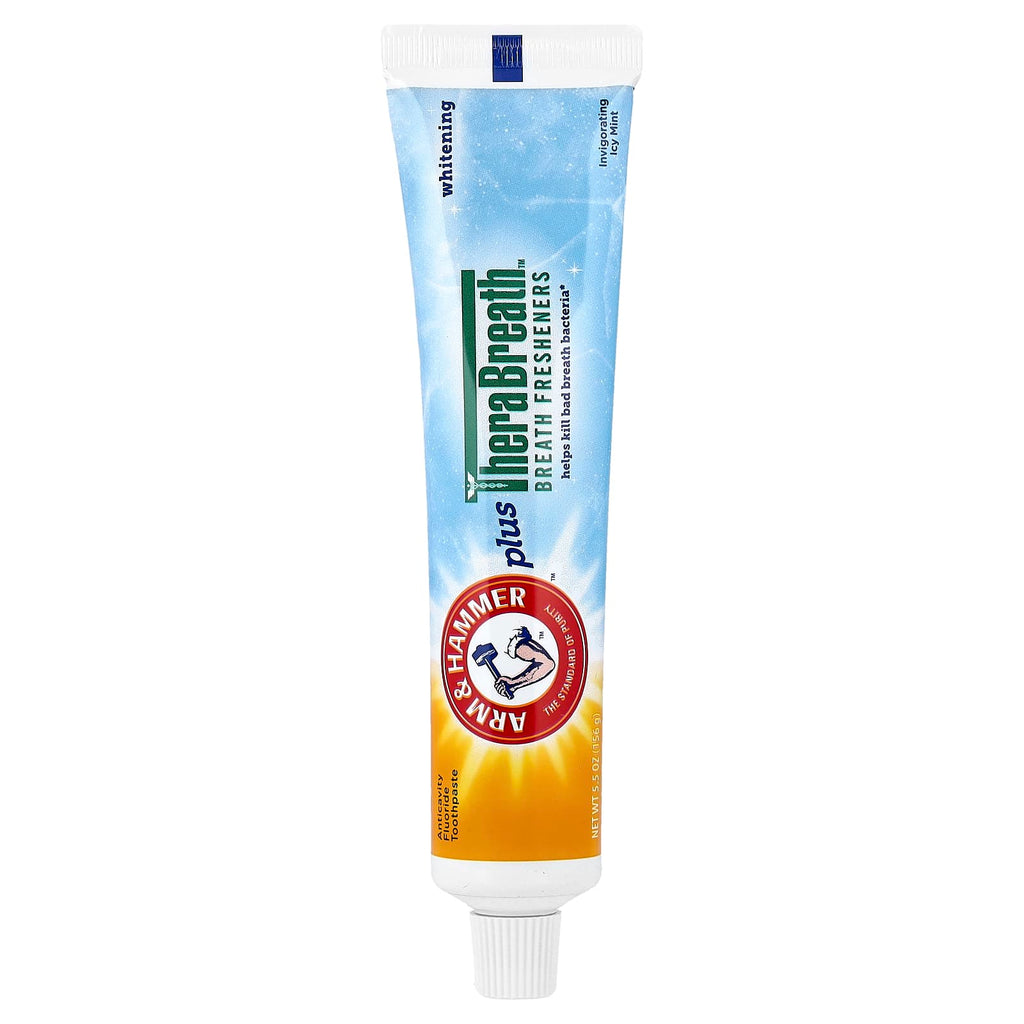 Arm & Hammer, TheraBreath™ Breath Fresheners, Anticavity Fluoride Toothpaste, Whitening, Invigorating Icy Mint, 5.5 oz (156 g)