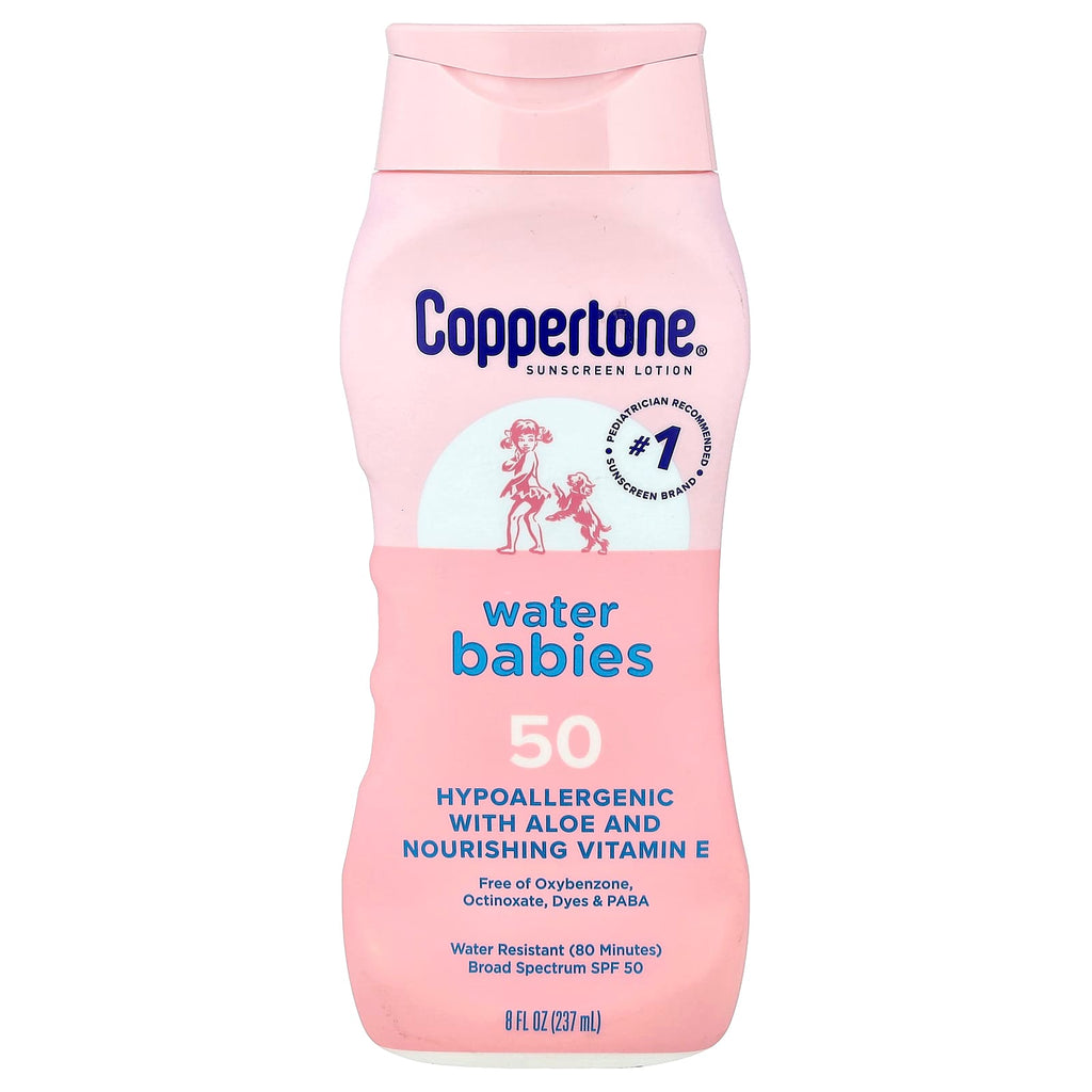 Coppertone, Sunscreen Lotion, Water Babies, SPF 50, 8 fl oz (237 ml)