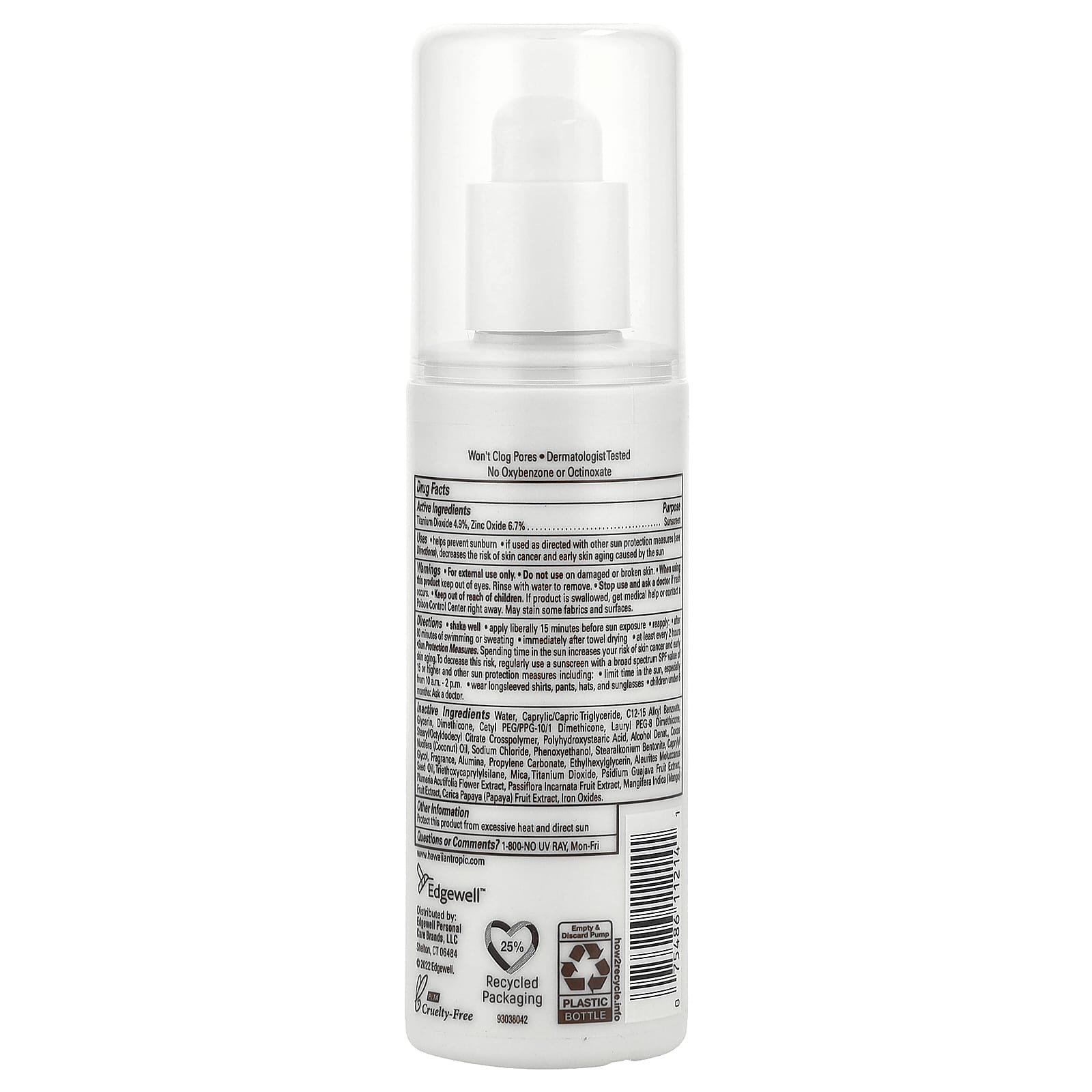 Hawaiian Tropic, Mineral Sunscreen Lotion, SPF 50 , 3.4 fl oz (100 ml)