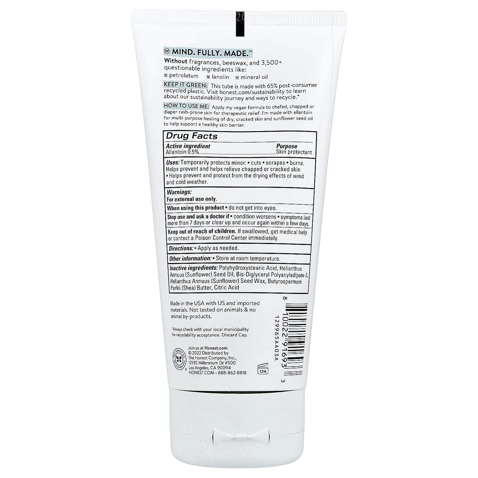 The Honest Company, Treat™, Healing Head-To-Toe Ointment, Fragrance Free, 5 oz (141 g)