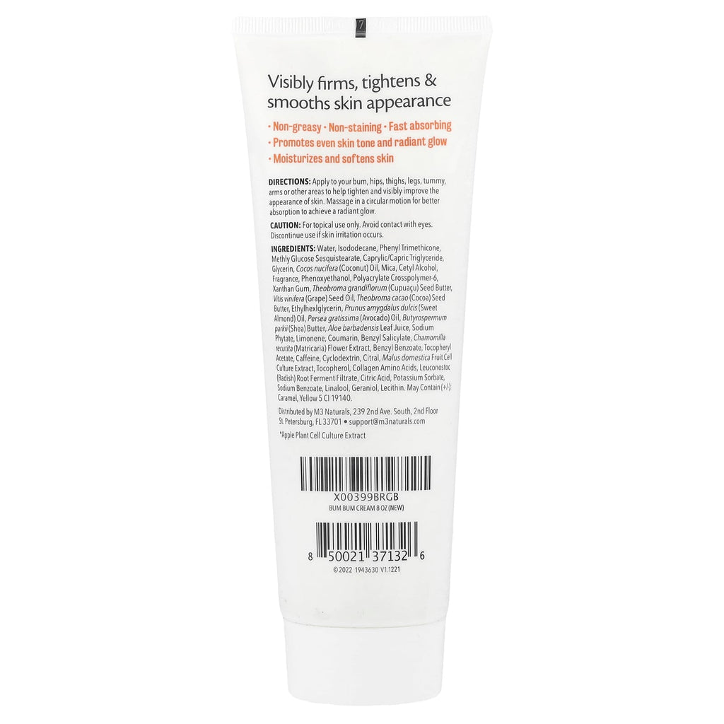 M3 Naturals, Bum Bum Cream, Tropical Vanilla, 8 fl oz (237 ml)