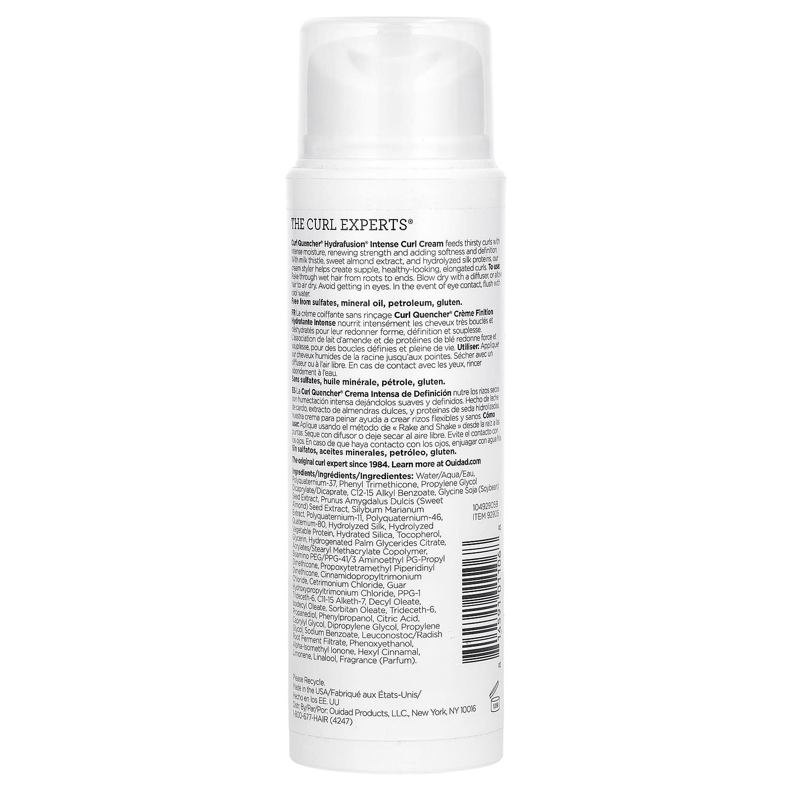 Ouidad, Curl Quencher®, Hydrafusion® Intense Curl Cream, 5 fl oz (145 ml)