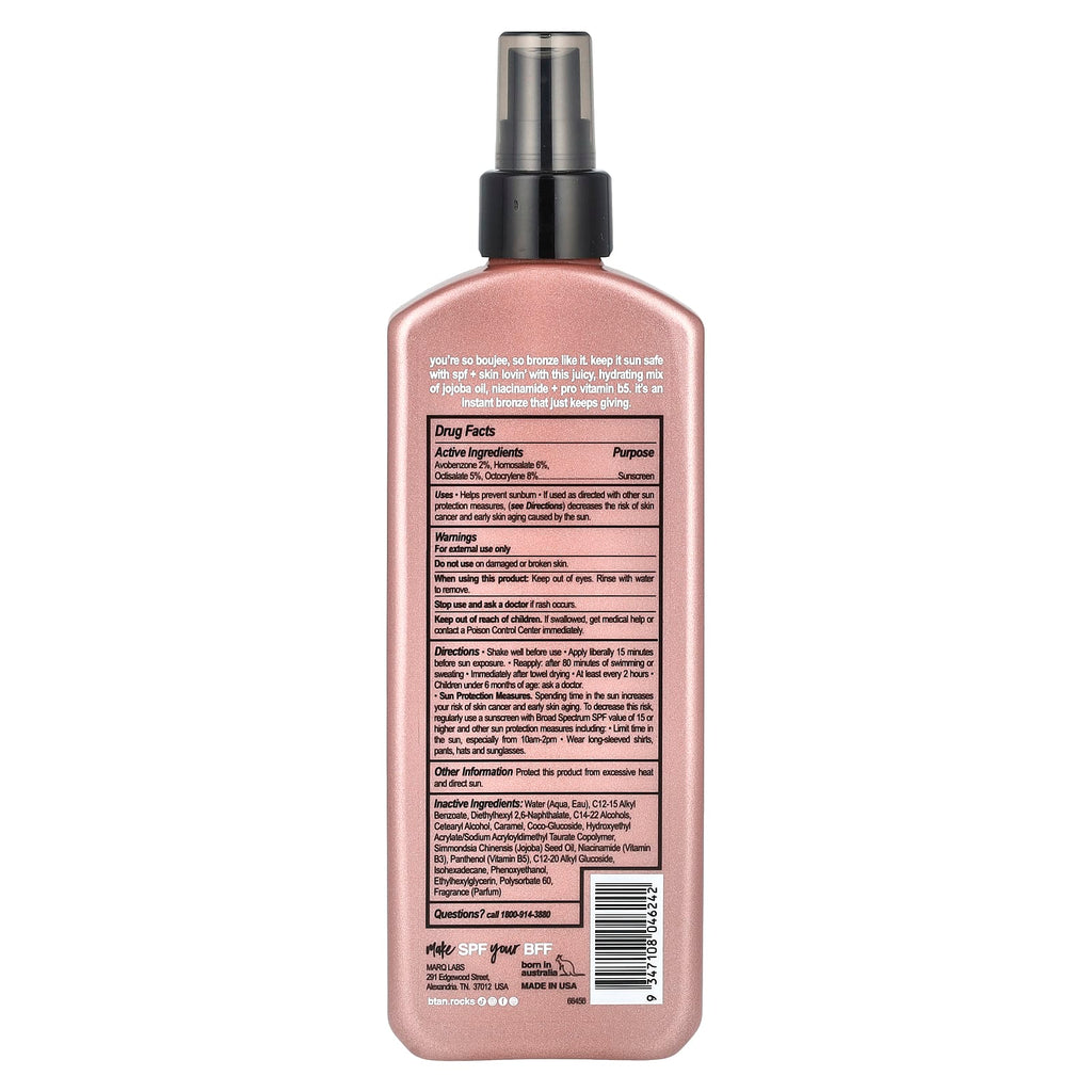 b.tan, Bronzed and Boujee, Bronzing Spray Lotion, SPF 15, 8.45 fl oz (250 ml)