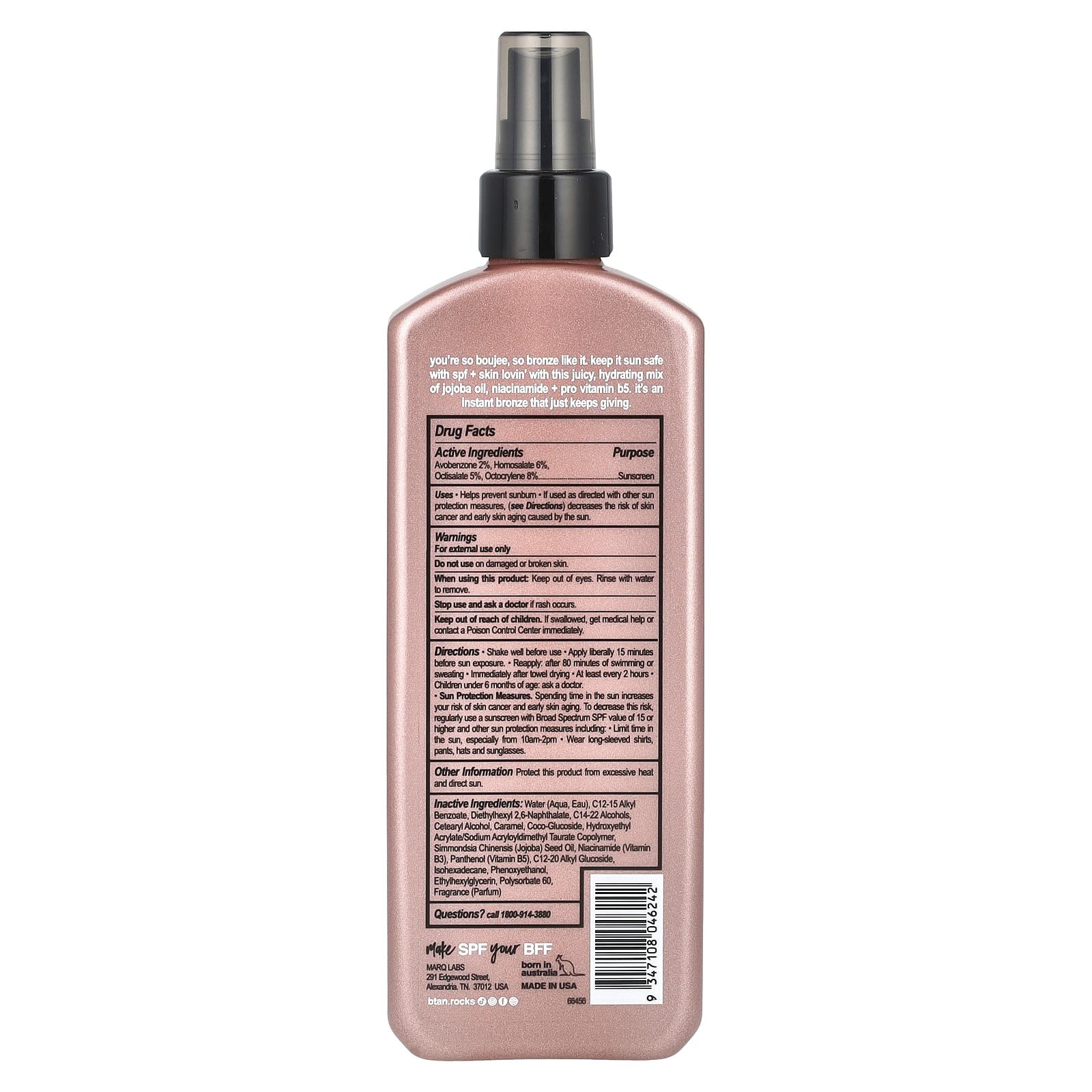 b.tan, Bronzed and Boujee, Bronzing Spray Lotion, SPF 15, 8.45 fl oz (250 ml)