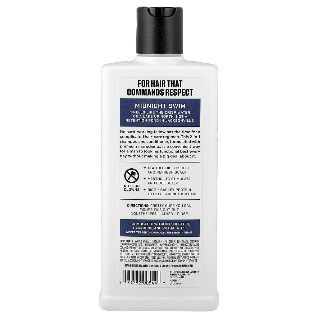 Duke Cannon Supply Co., Shampoo + Conditioner, Midnight Swim, 14 fl oz (414 ml)