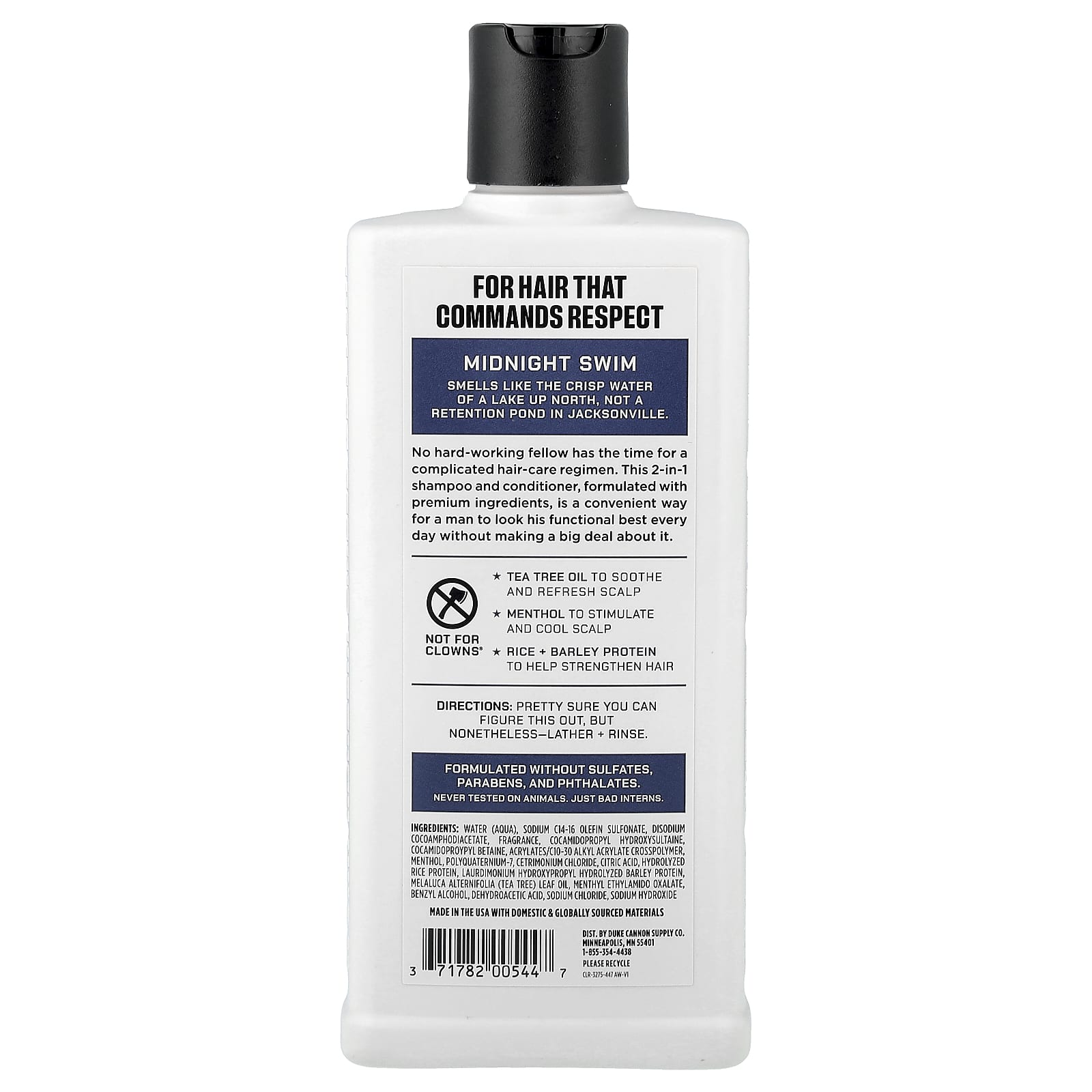 Duke Cannon Supply Co., Shampoo + Conditioner, Midnight Swim, 14 fl oz (414 ml)