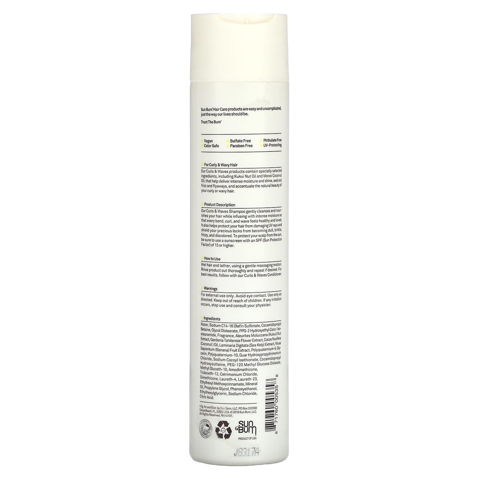 Sun Bum, Curls & Waves Shampoo, For Wavy to Tight Curls, 10 fl oz (300 ml)
