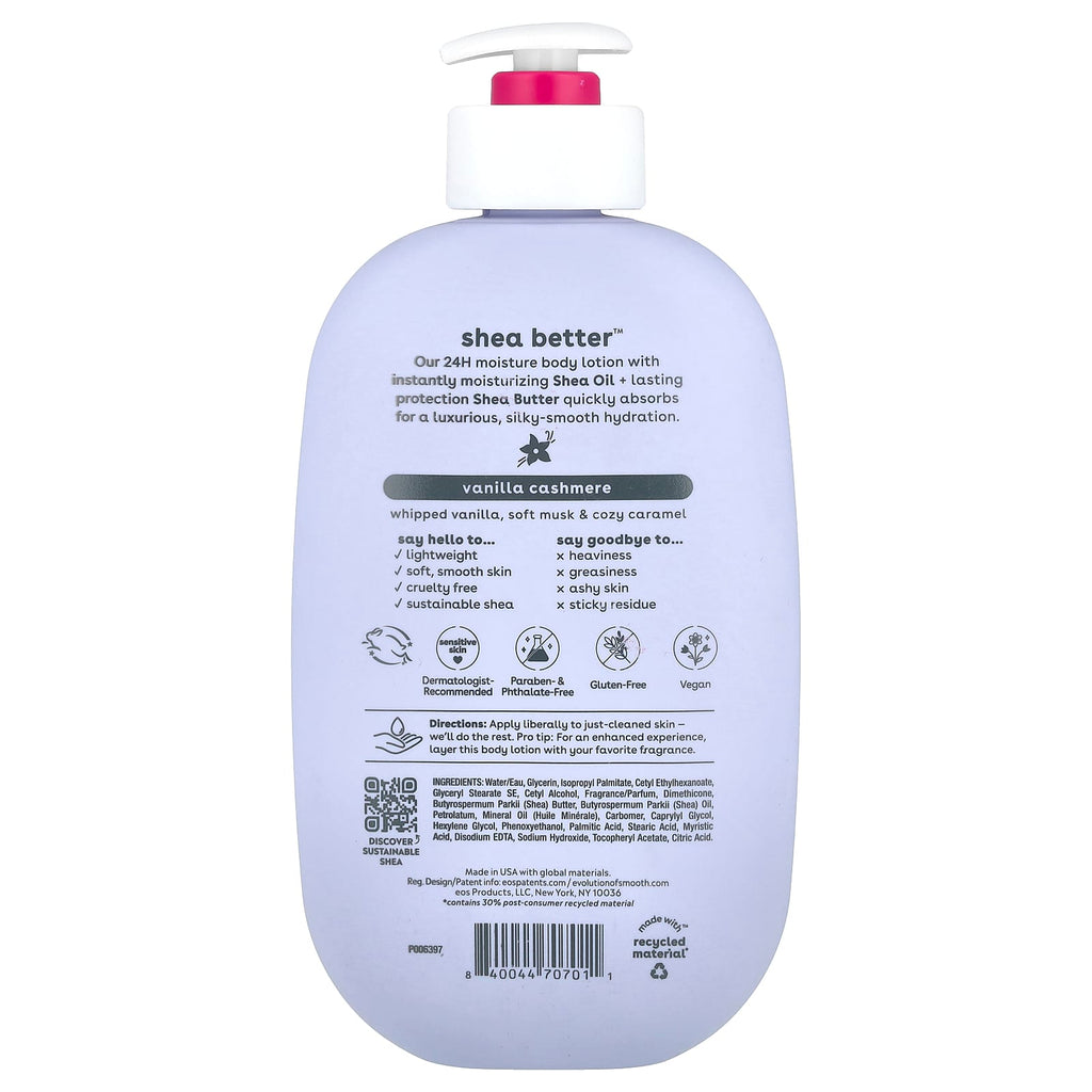 EOS, Shea Better™, 24H Moisture Body Lotion, Vanilla Cashmere , 16 fl oz (473 ml)