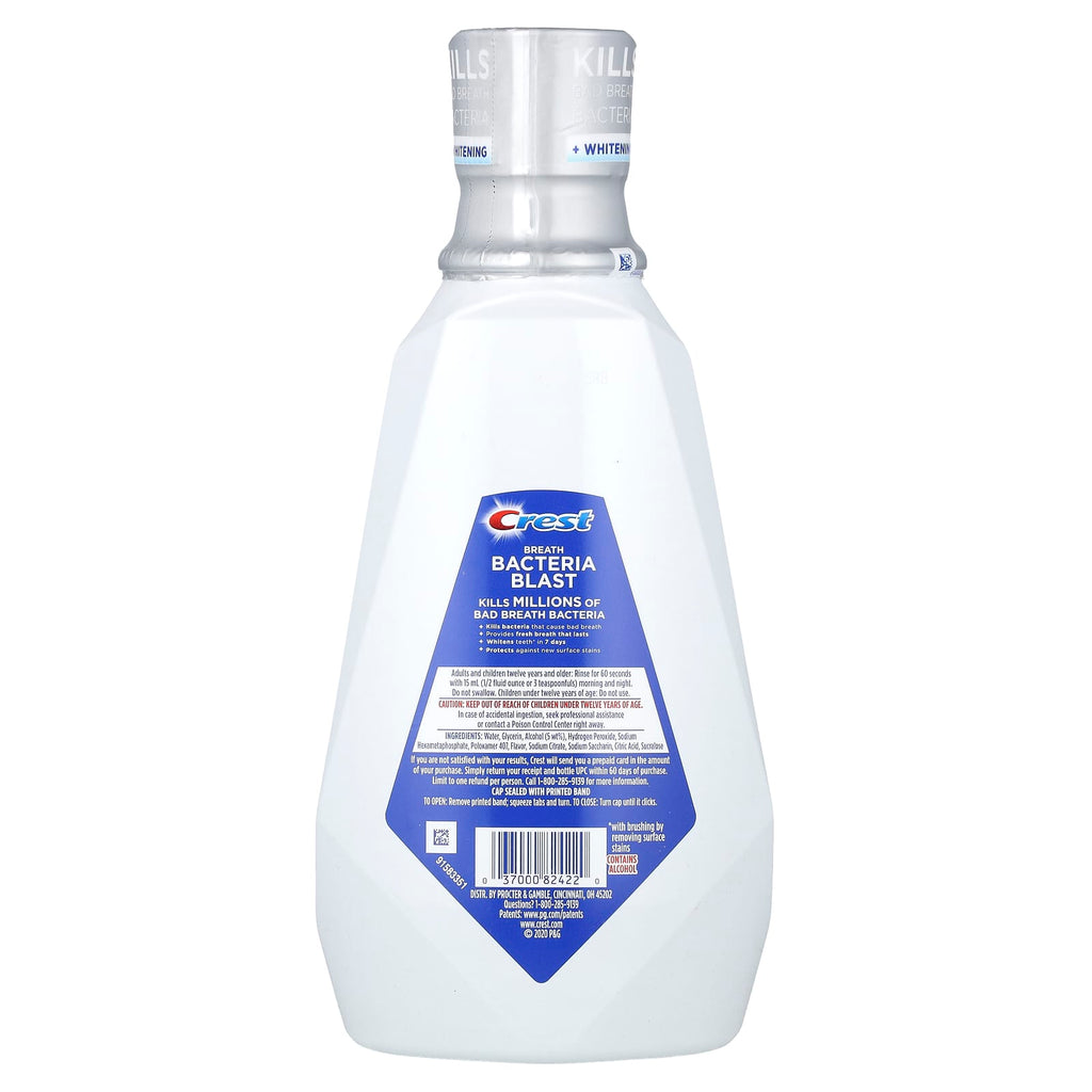Crest, Multi-Care Whitening Mouthwash, Breath Bacteria Blast, Icy Cool Mint, 32 fl oz (946 ml)