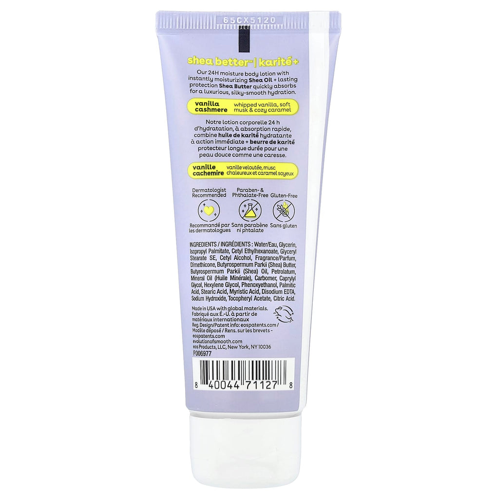 EOS, Shea Better™, 24H Moisture Hydration Lotion, Vanilla Cashmere, 2.5 fl oz (74 ml)