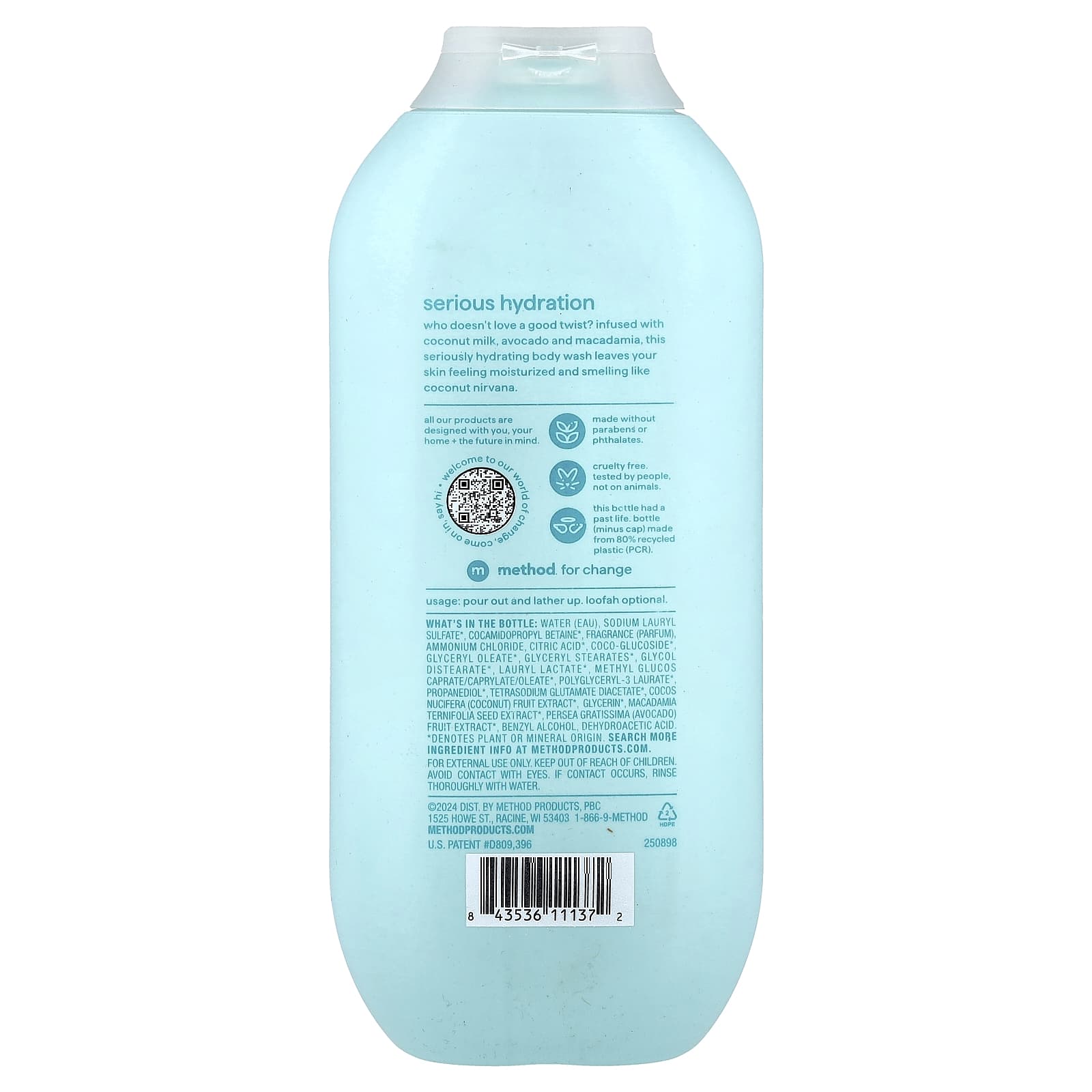 Method, Hydrating Body Wash, Coco Twist, 18 fl oz (532 ml)