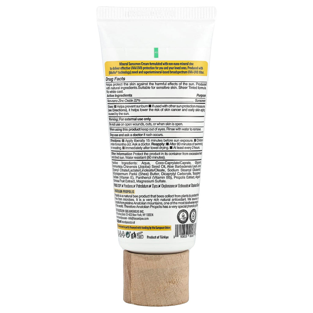 Bee & You, Mineral Sunscreen Cream, SPF 50+, 2.7 fl oz (80 ml)