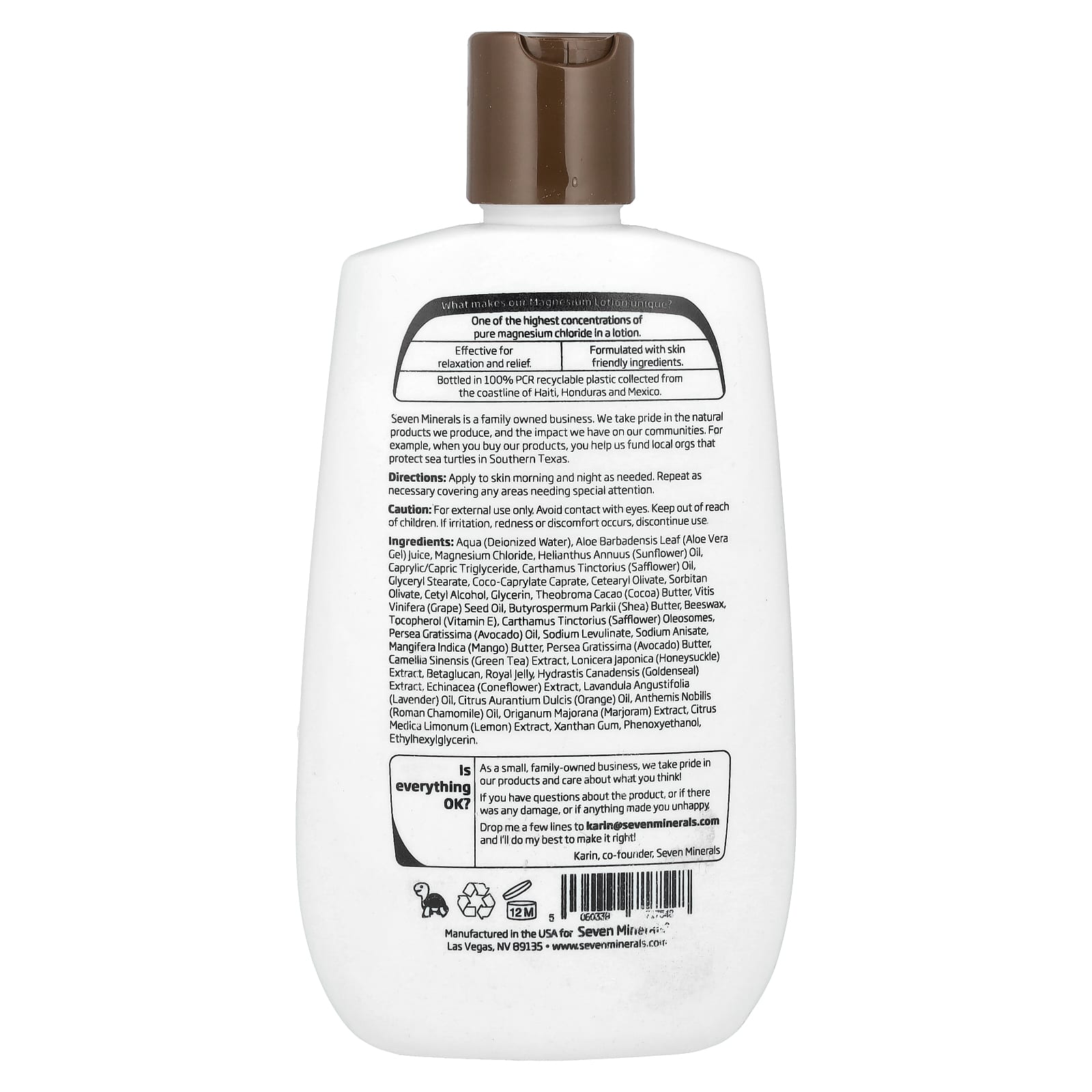 Seven Minerals, Soothing Relief Magnesium Lotion, 8 fl oz (237 ml)