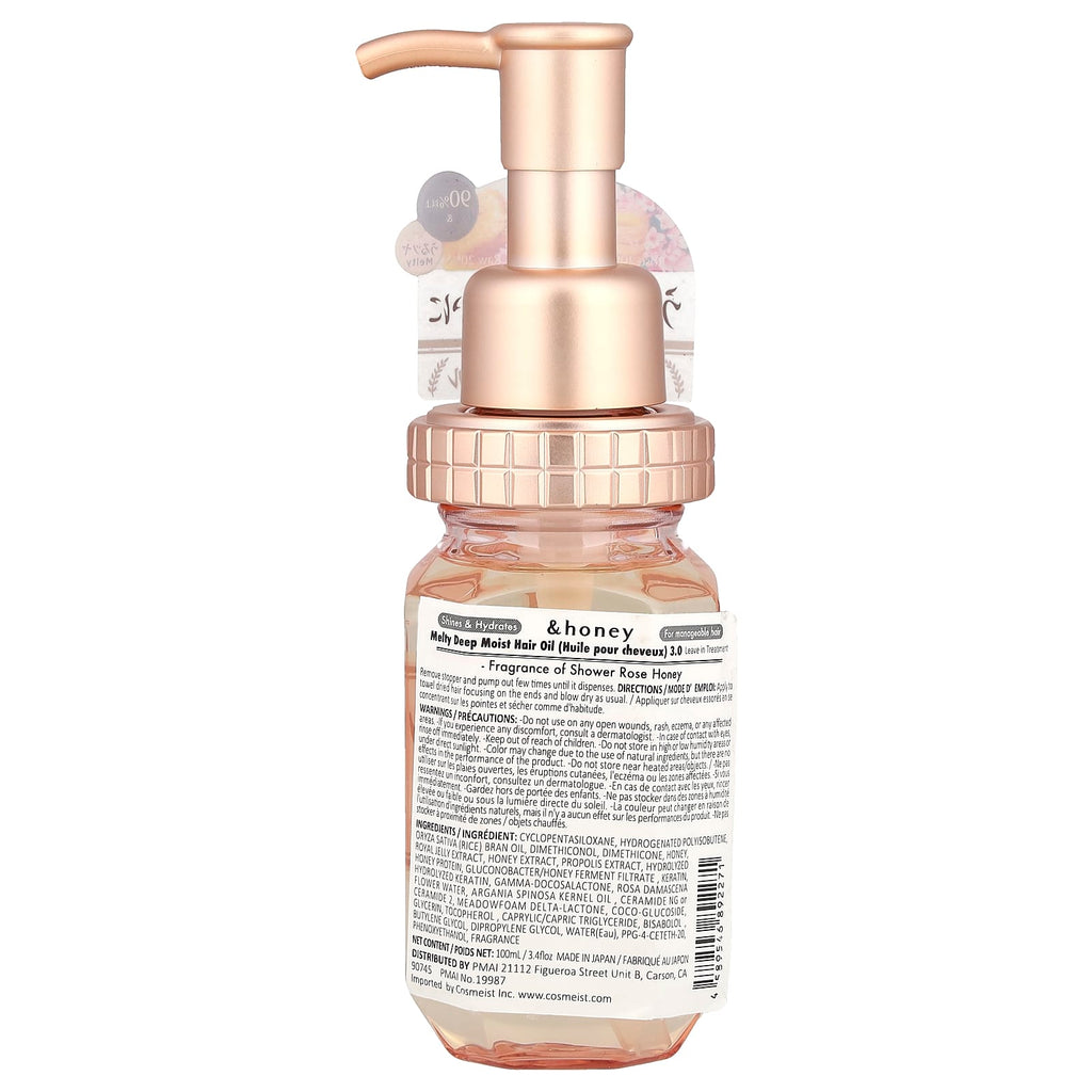 &honey, Melty Moist Repair Oil, Shower Rose Honey, 3.4 fl oz (100 ml)