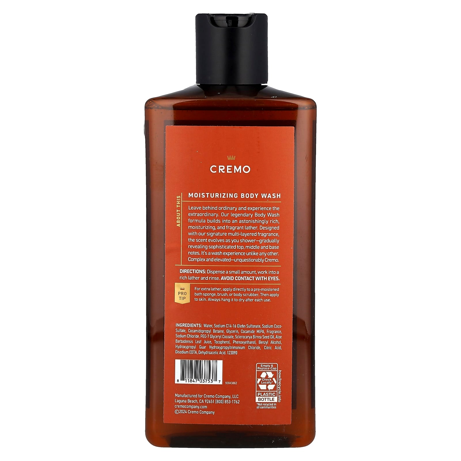 Cremo, Body Wash, Golden Amber , 16 fl oz (473 ml)